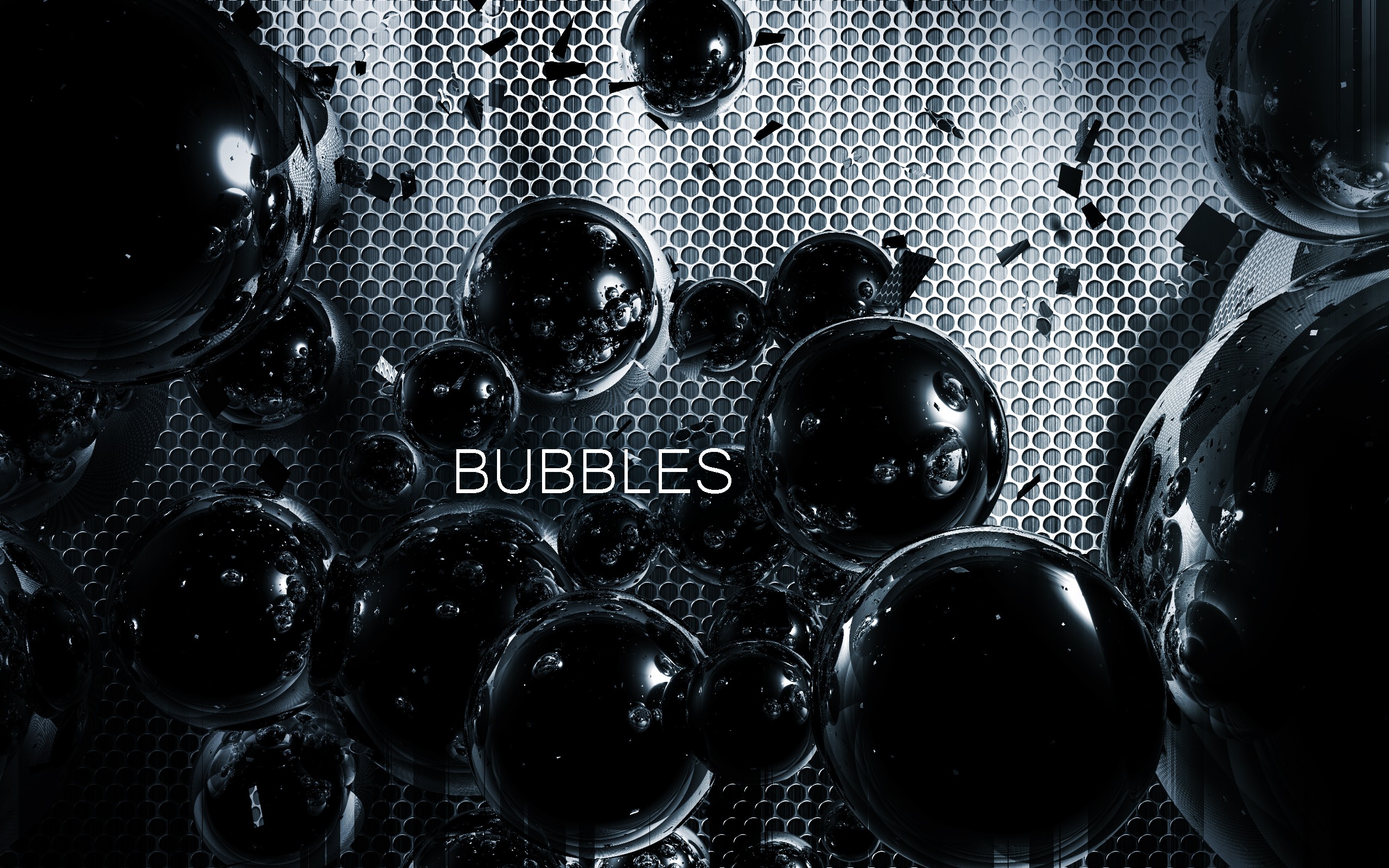 General 2560x1600 bubbles grid metal sphere abstract digital art dark CGI Digital Grid