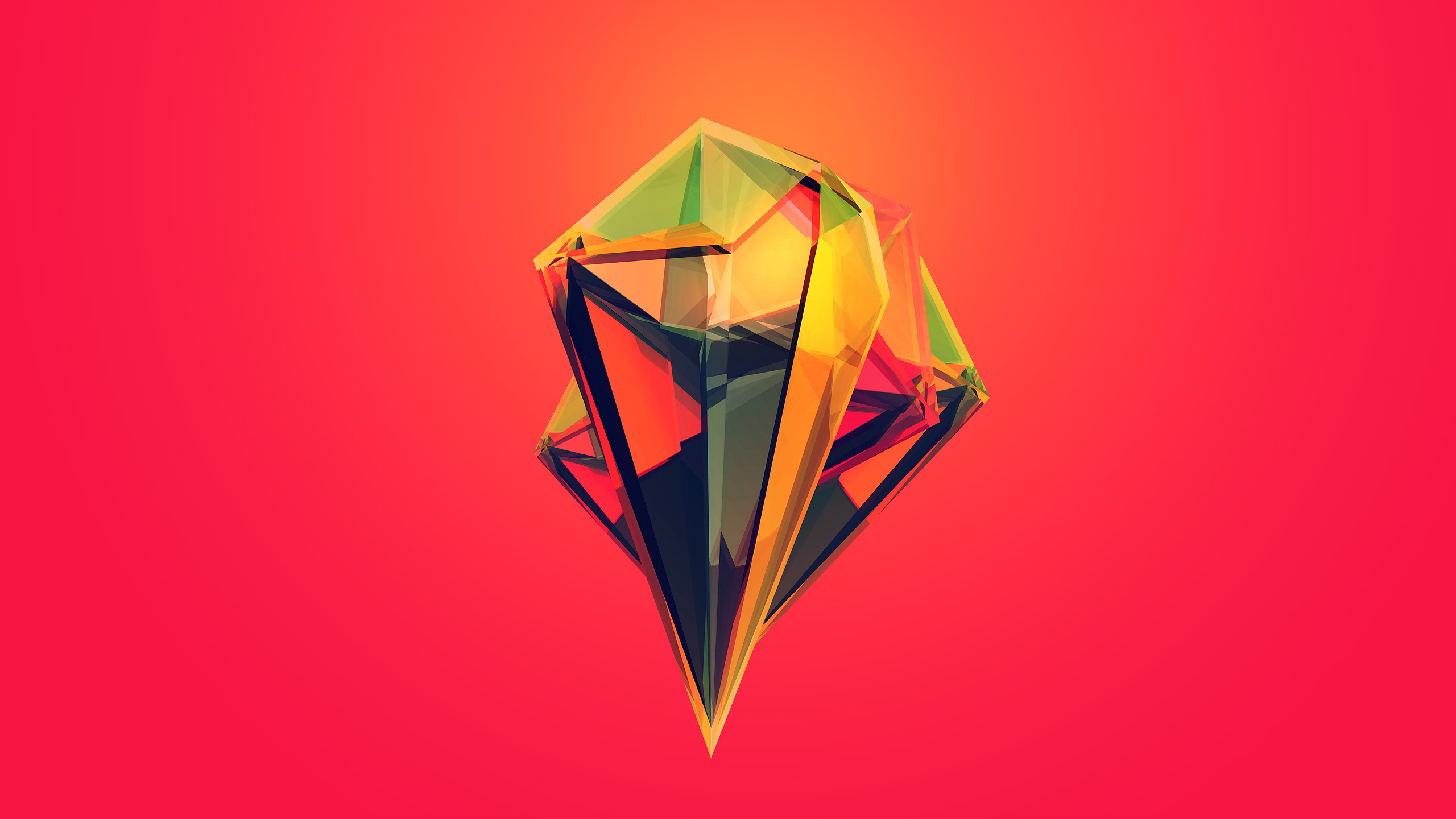 General 2560x1440 Justin Maller digital art facets gradient colorful simple background abstract 3D Abstract CGI