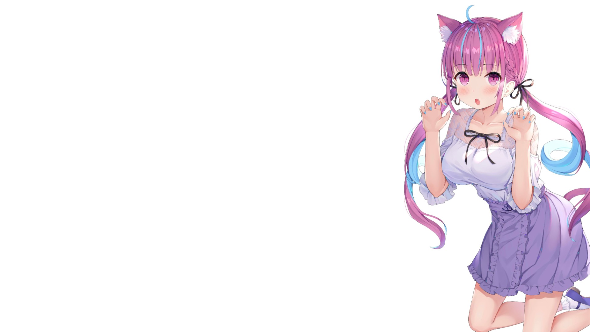 Anime 1920x1080 anime girls cat girl Hololive Minato Aqua Virtual Youtuber anime Hokori Sakuni