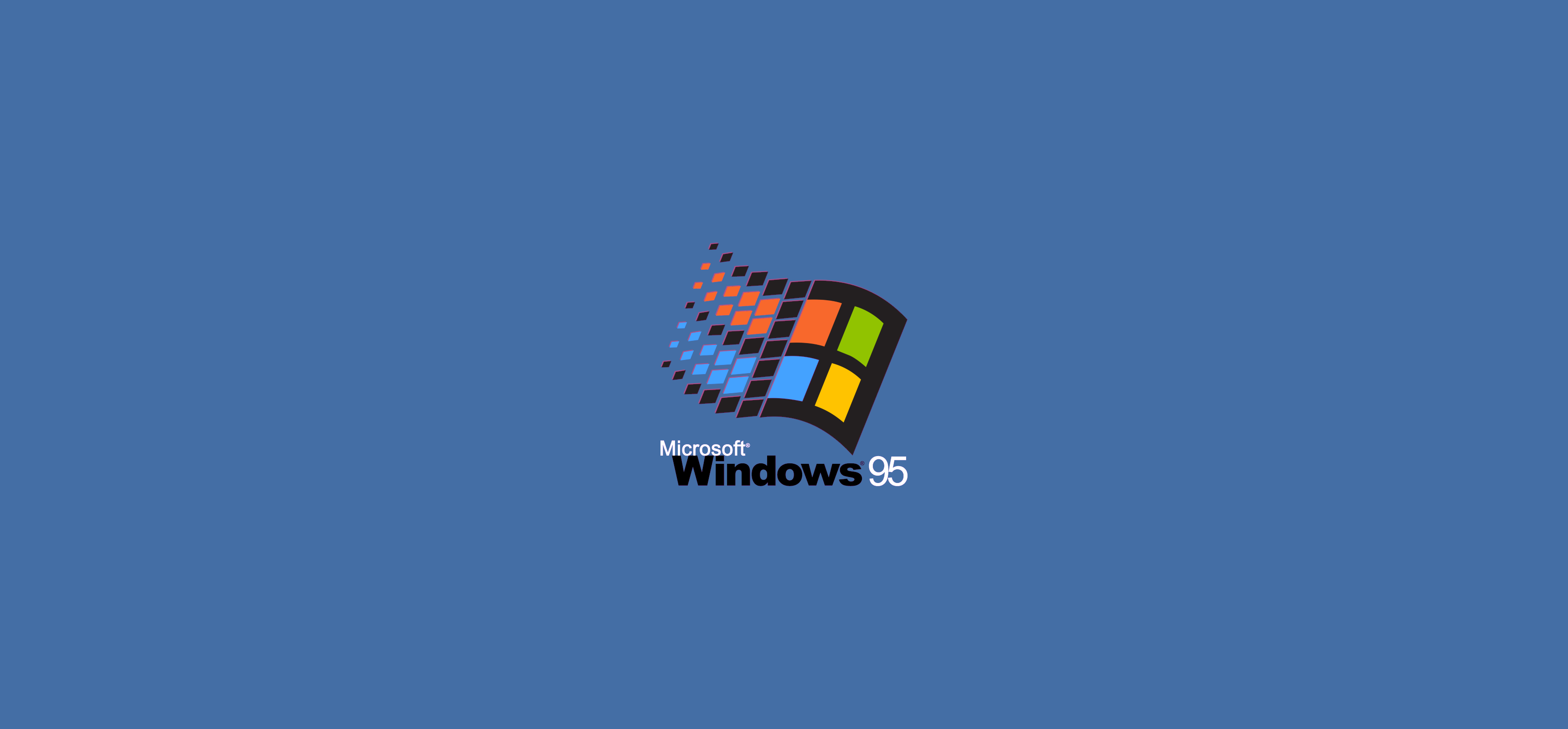 General 3440x1600 Windows 95 Microsoft logo vintage simple background blue background operating system