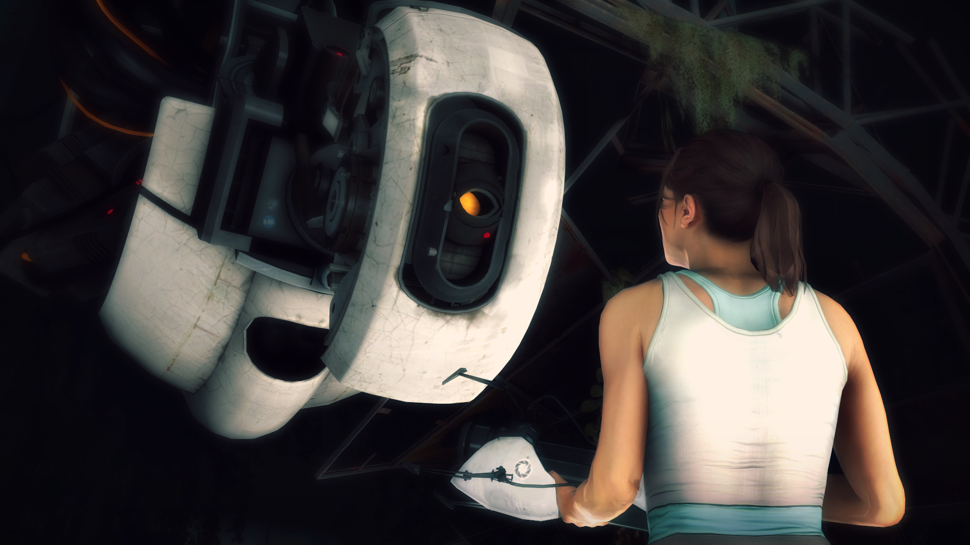 General 1920x1080 Portal (game) GLaDOS Chell face to face video game characters