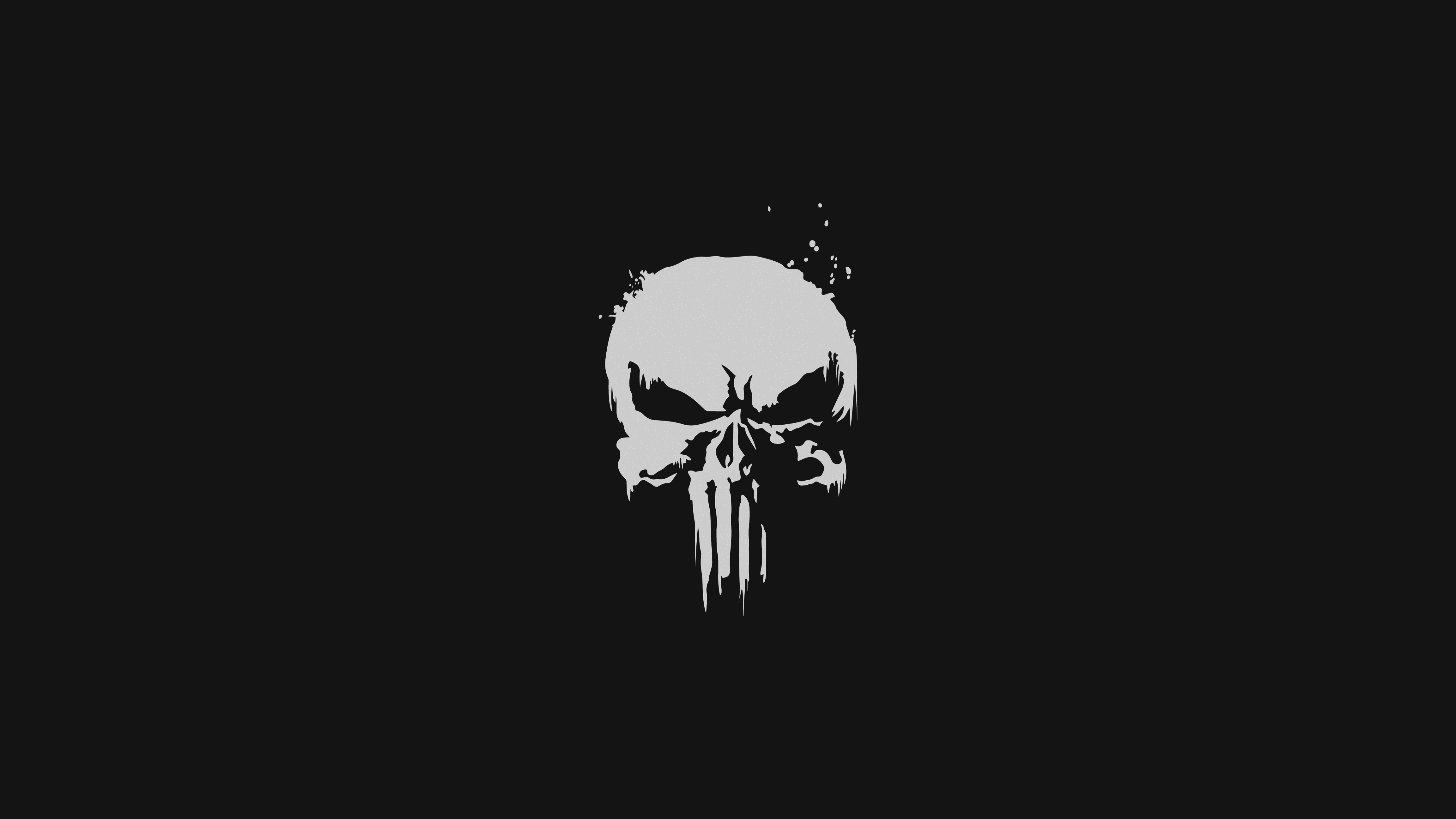 General 4608x2592 skull minimalism The Punisher Marvel Comics dark gray
