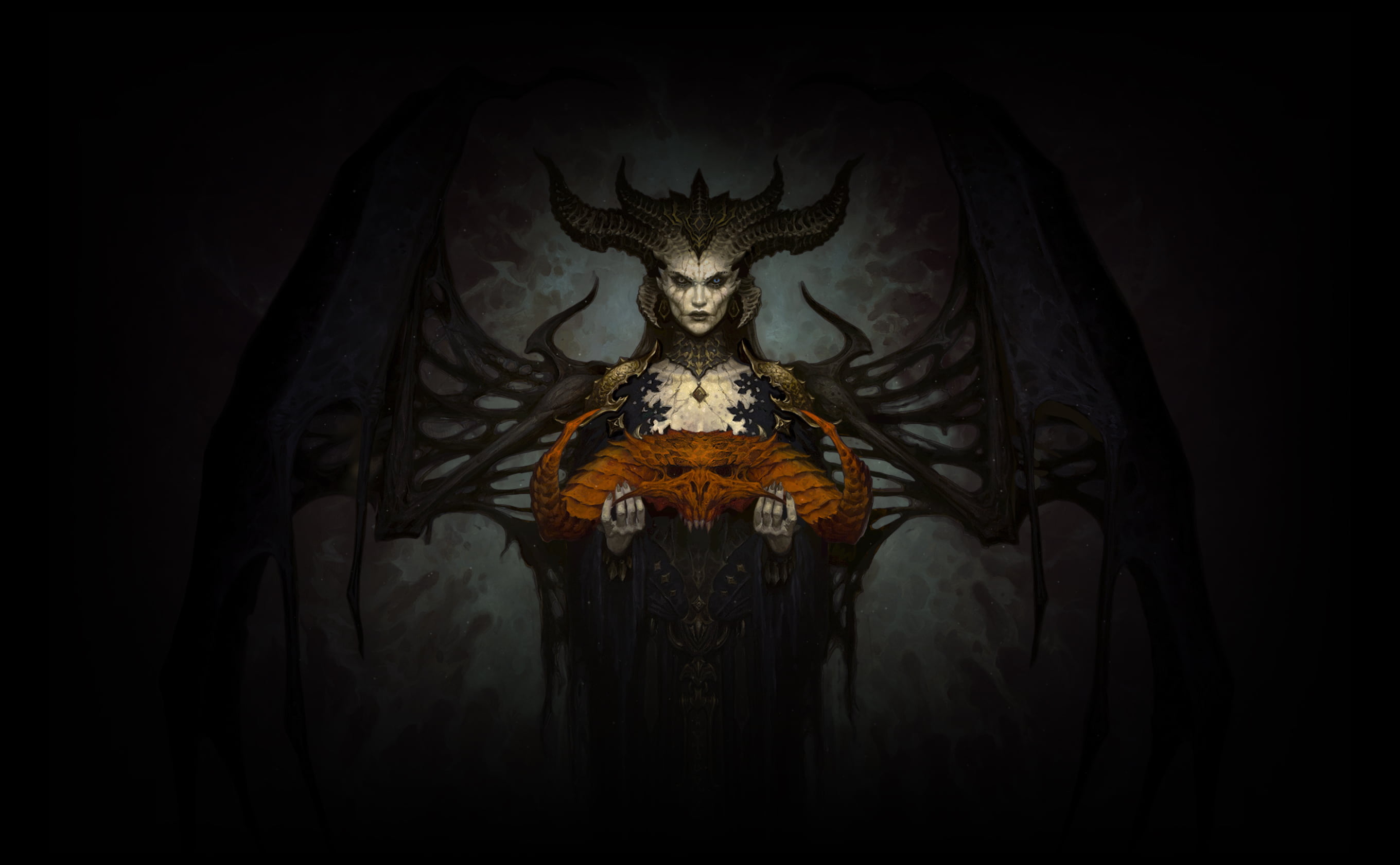 General 2720x1680 Diablo demon Lilith (Diablo) artwork digital art video games Blizzard Entertainment video game art frontal view Diablo IV