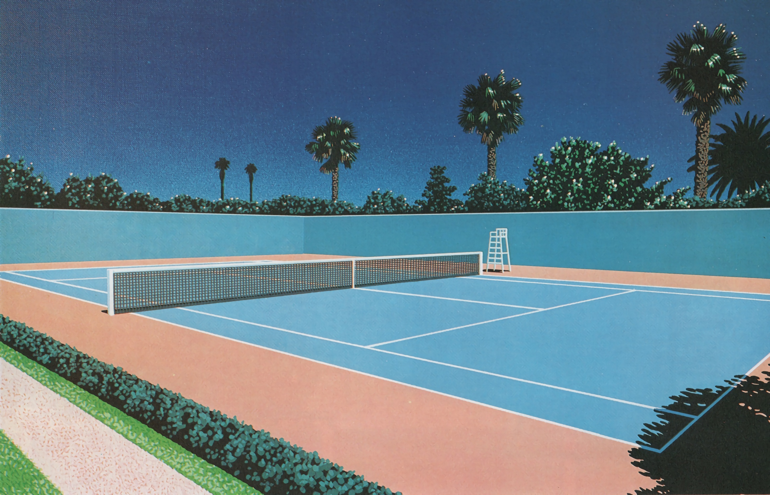 General 2560x1648 painting retrowave 1980s tennis court