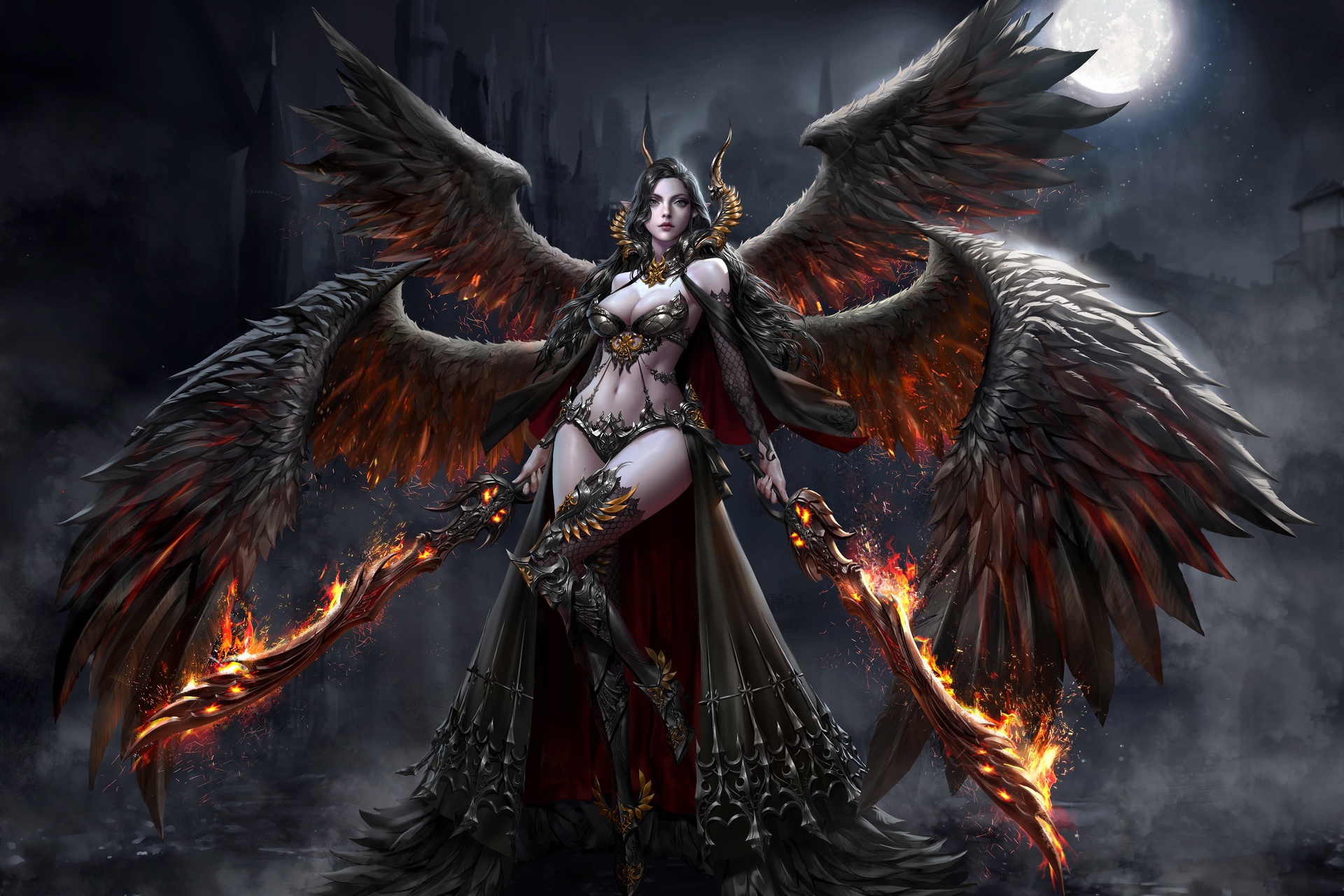 General 1920x1280 fantasy art dark fantasy fantasy girl demon angel