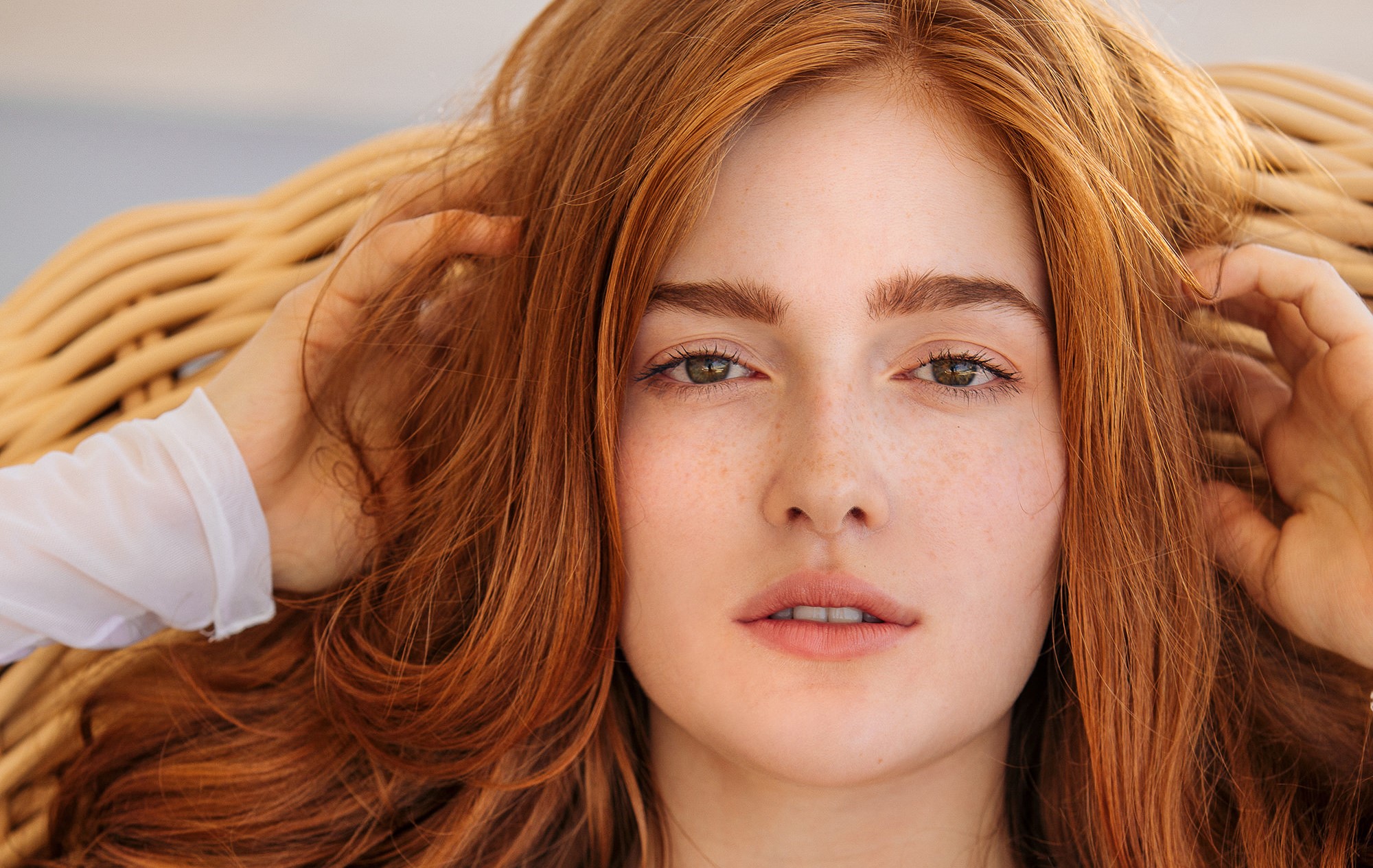 Jia Lissa Model Women Face Looking At Viewer Redhead Russian Russian Women Portrait