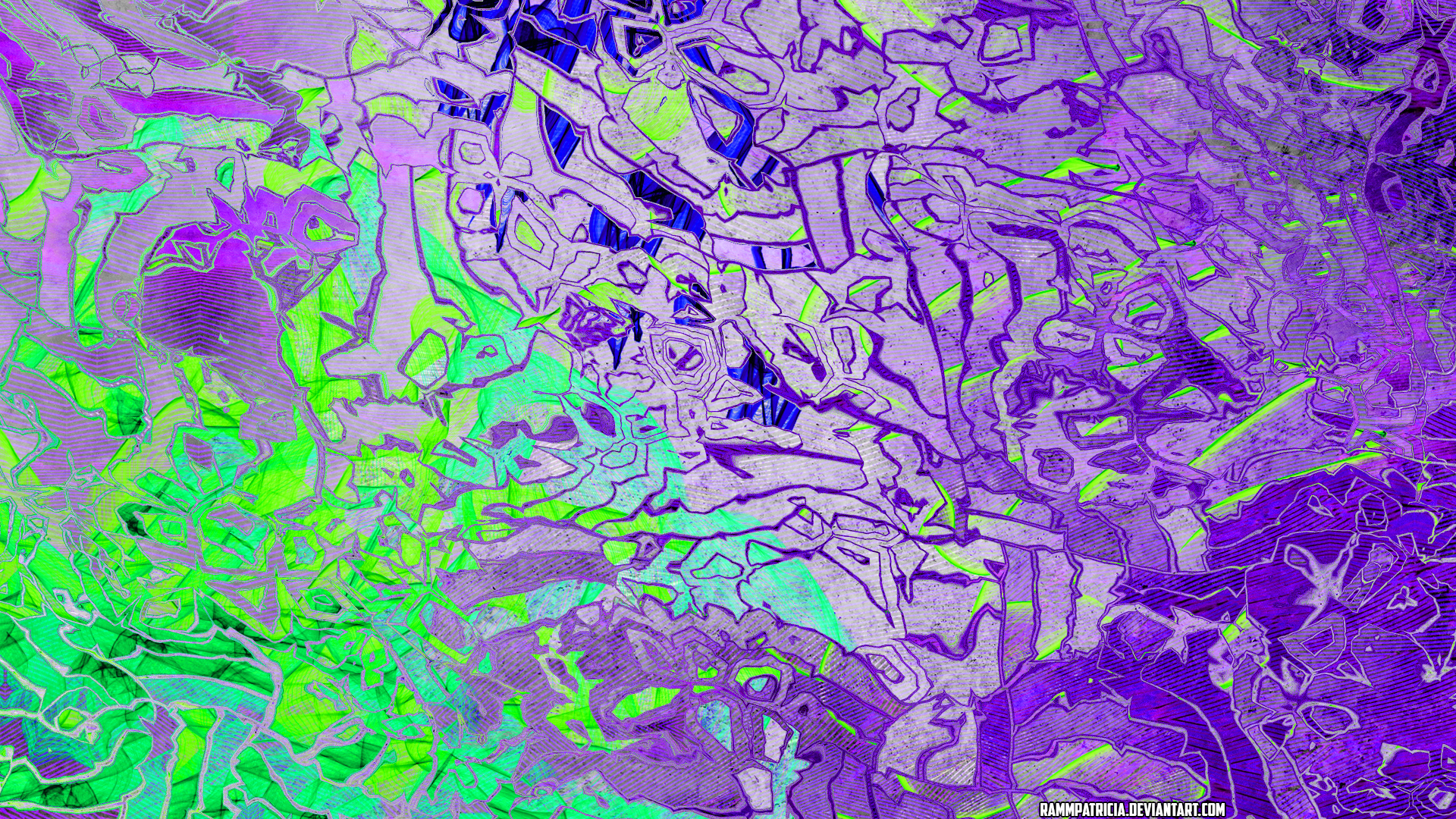 General 1920x1080 digital art RammPatricia abstract lime watermarked purple