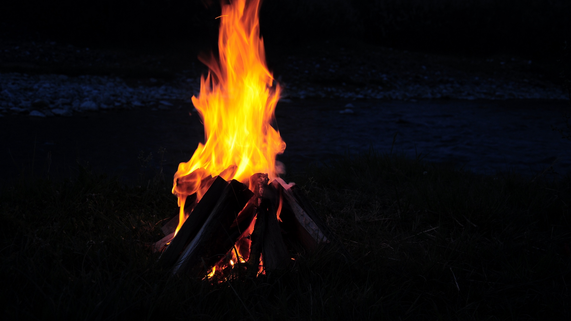 General 1920x1080 bonfires fire firewood night campfire