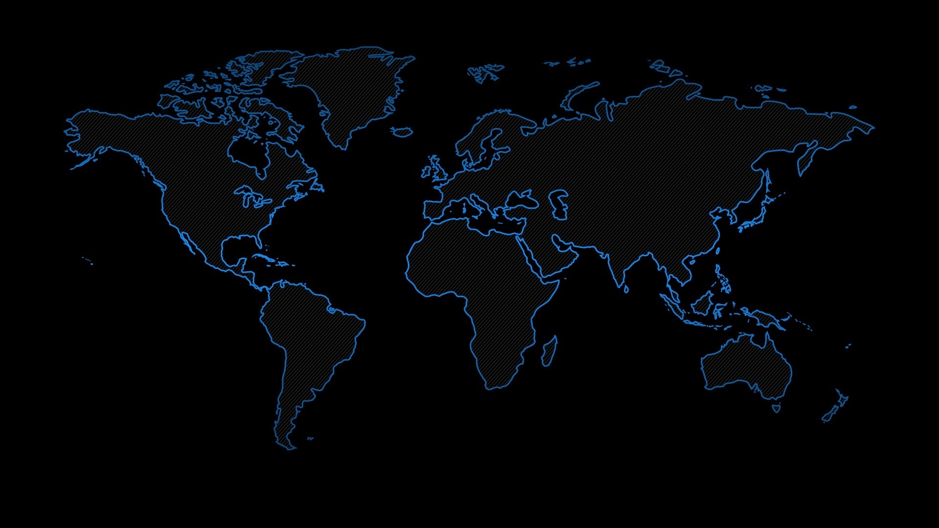 General 1920x1080 simple background black background minimalism digital art map world map continents stripes blue