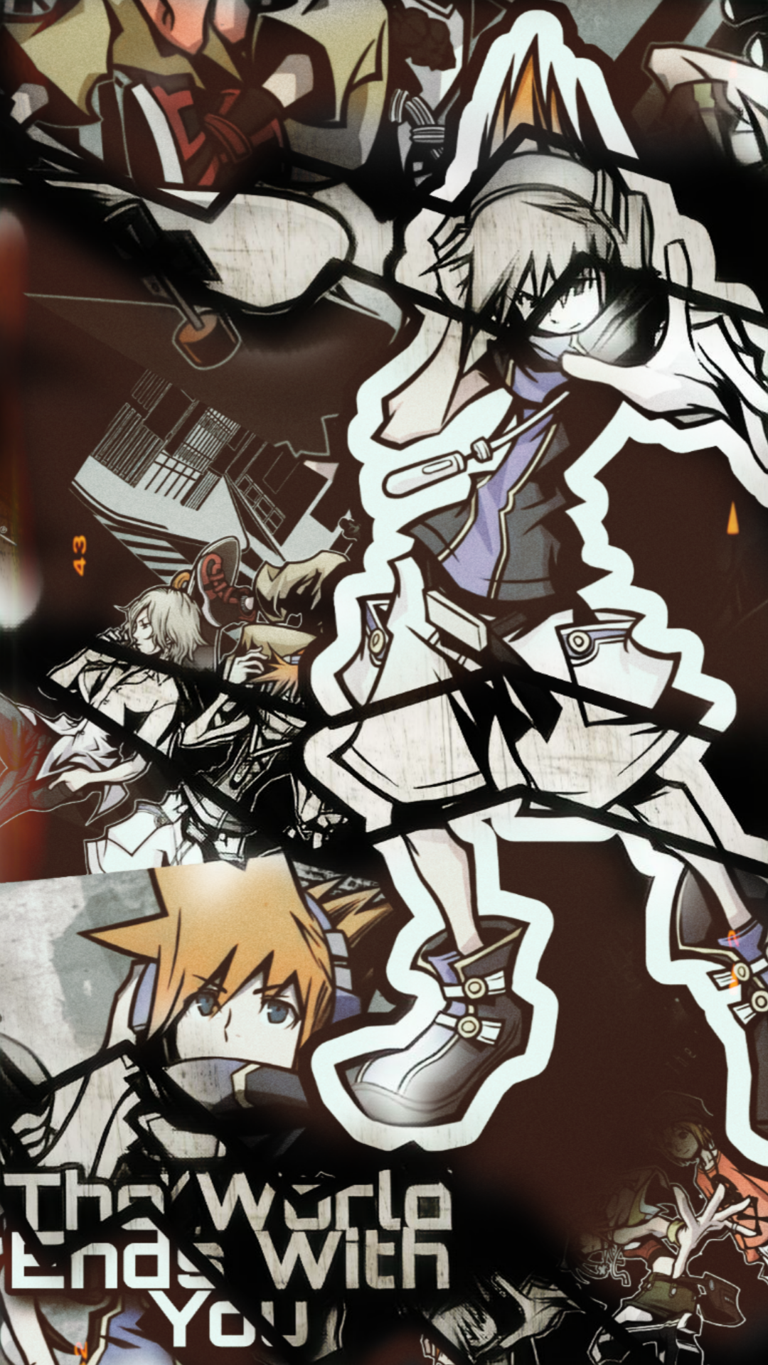 Anime 1080x1920 The World Ends With You video games anime Nintendo DS RPG Square Enix Nintendo Nintendo Switch collage