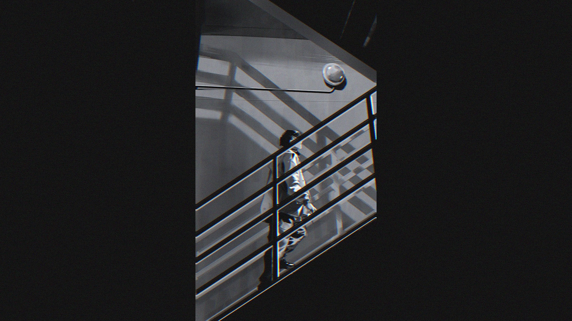 Anime 1920x1080 black background dark stairs monochrome simple background dark background men anime arthouse gray