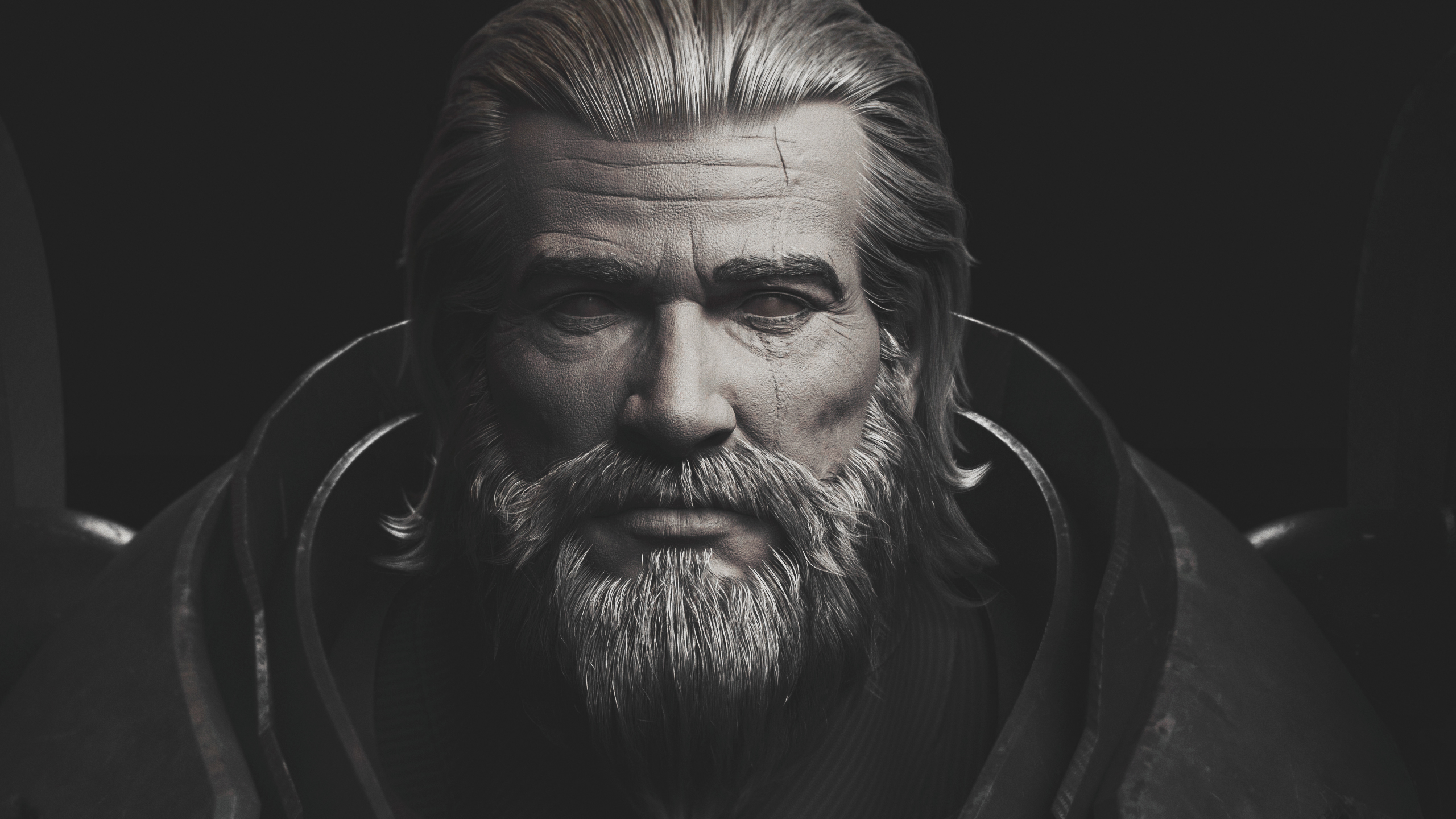 General 2560x1440 Overwatch Reinhardt (Overwatch) PC gaming men digital art closeup