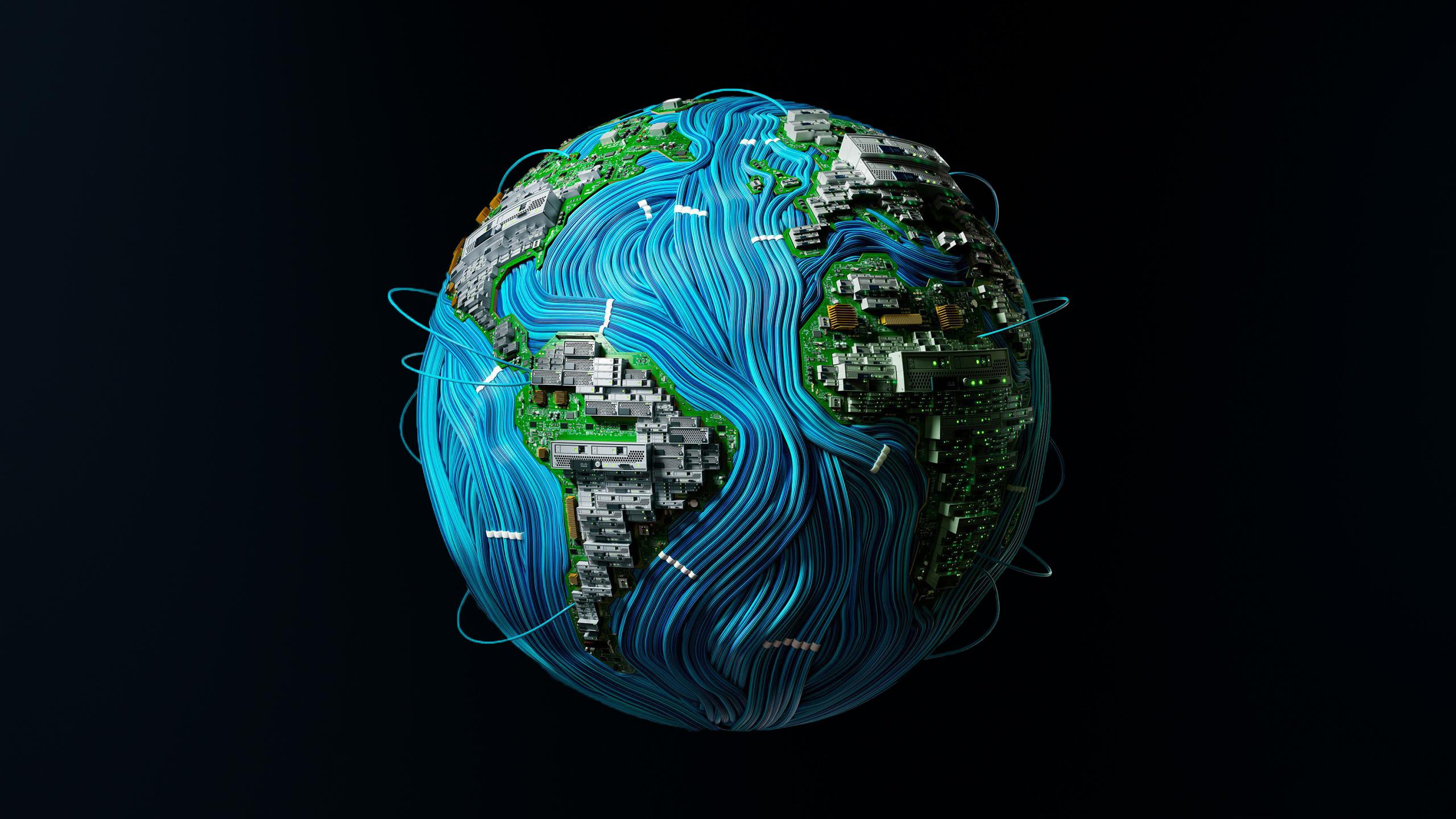 General 2560x1440 Earth artwork CGI digital art planet