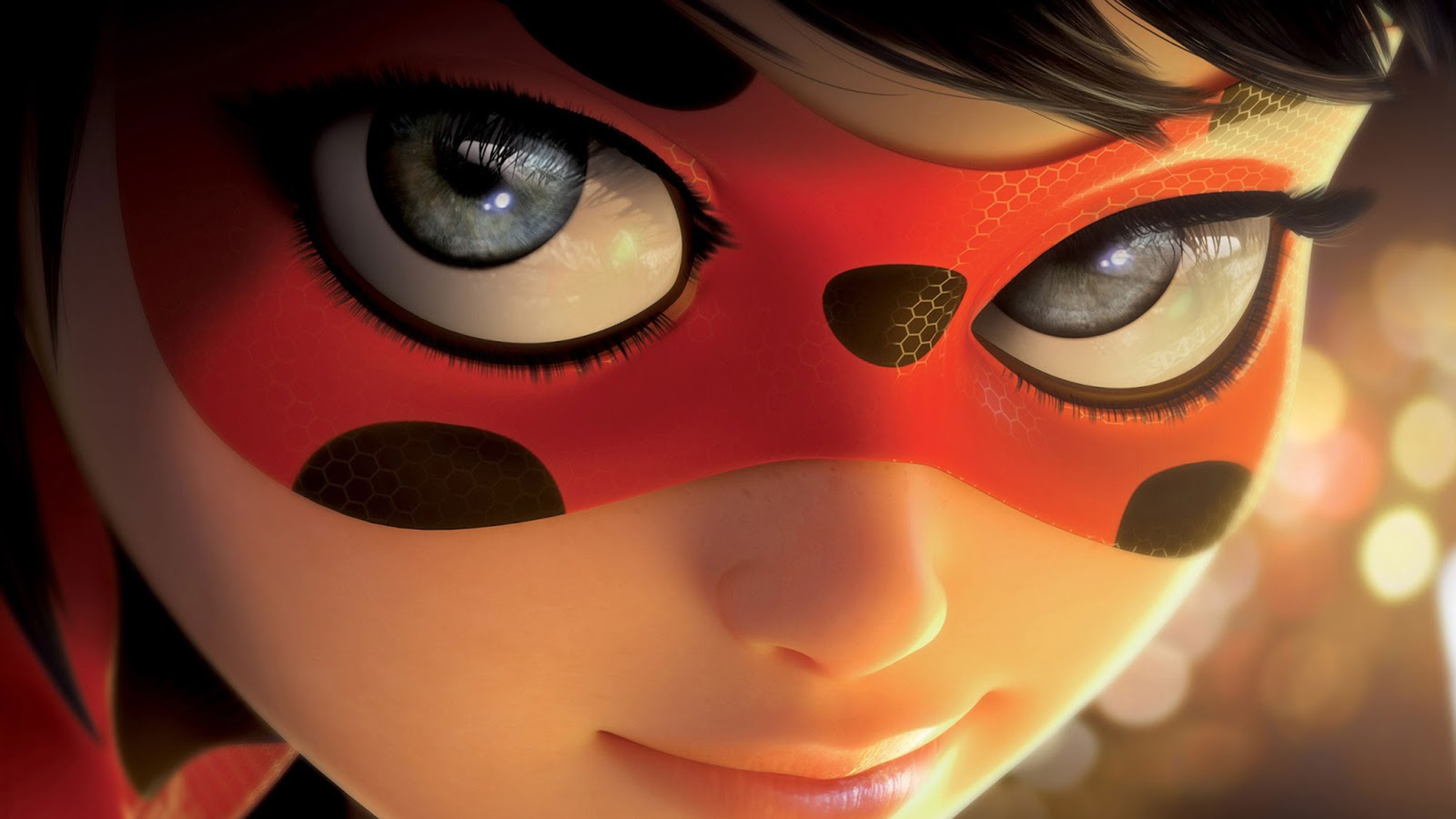 General 1920x1080 ladybugs eyes Miraculous LadyBug Ladybug (Miraculous Ladybug) mask fantasy girl closeup face