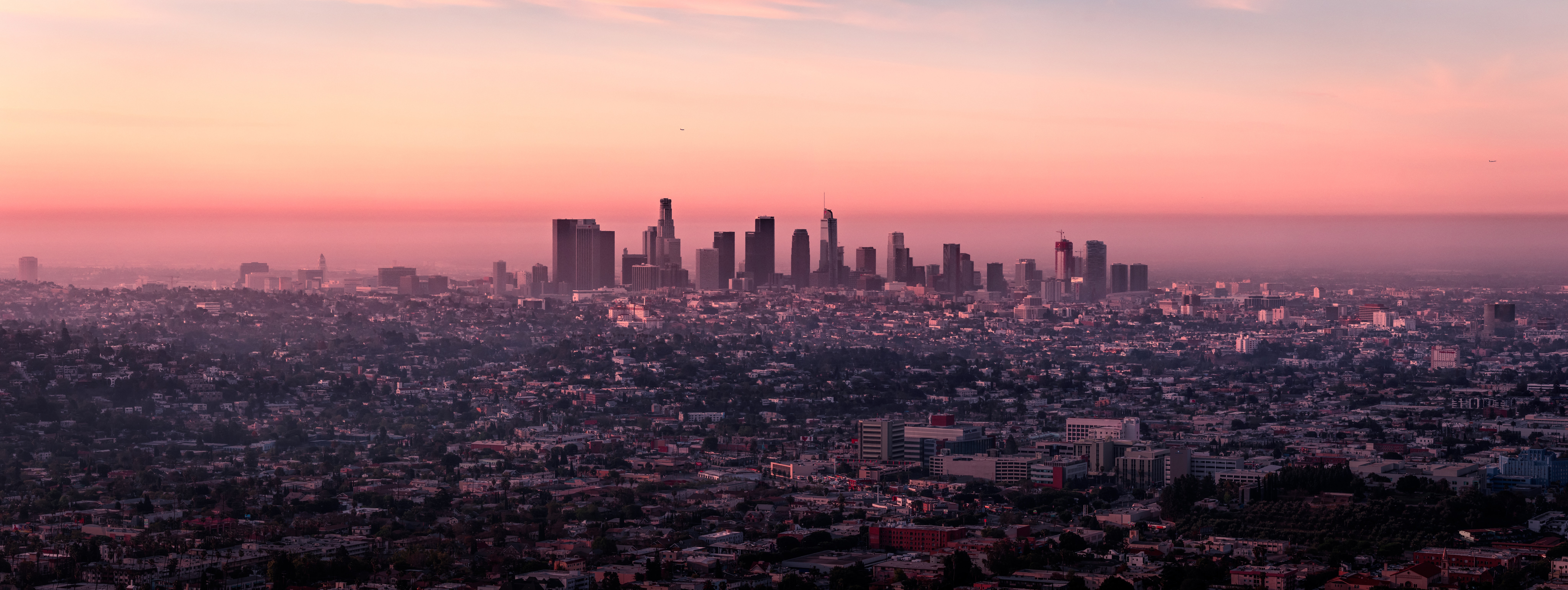 General 8192x3082 landscape cityscape horizon Los Angeles