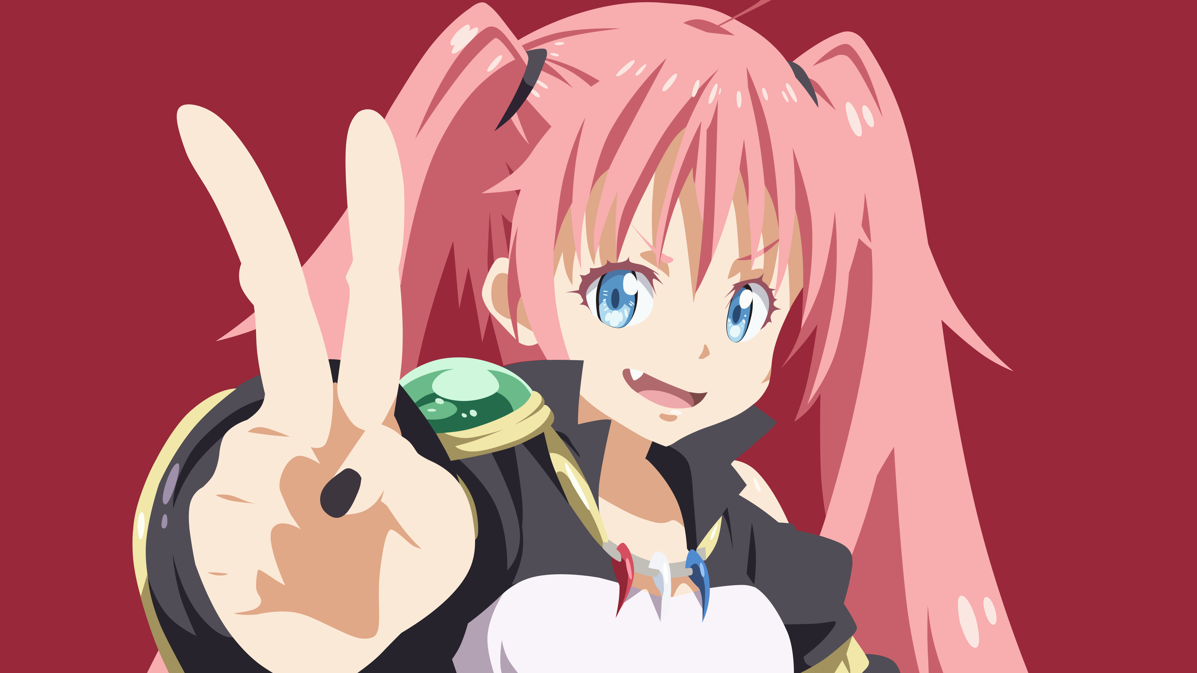 Anime 3840x2160 Tensei Shitara Slime Datta Ken Milim Nava anime girls pink hair