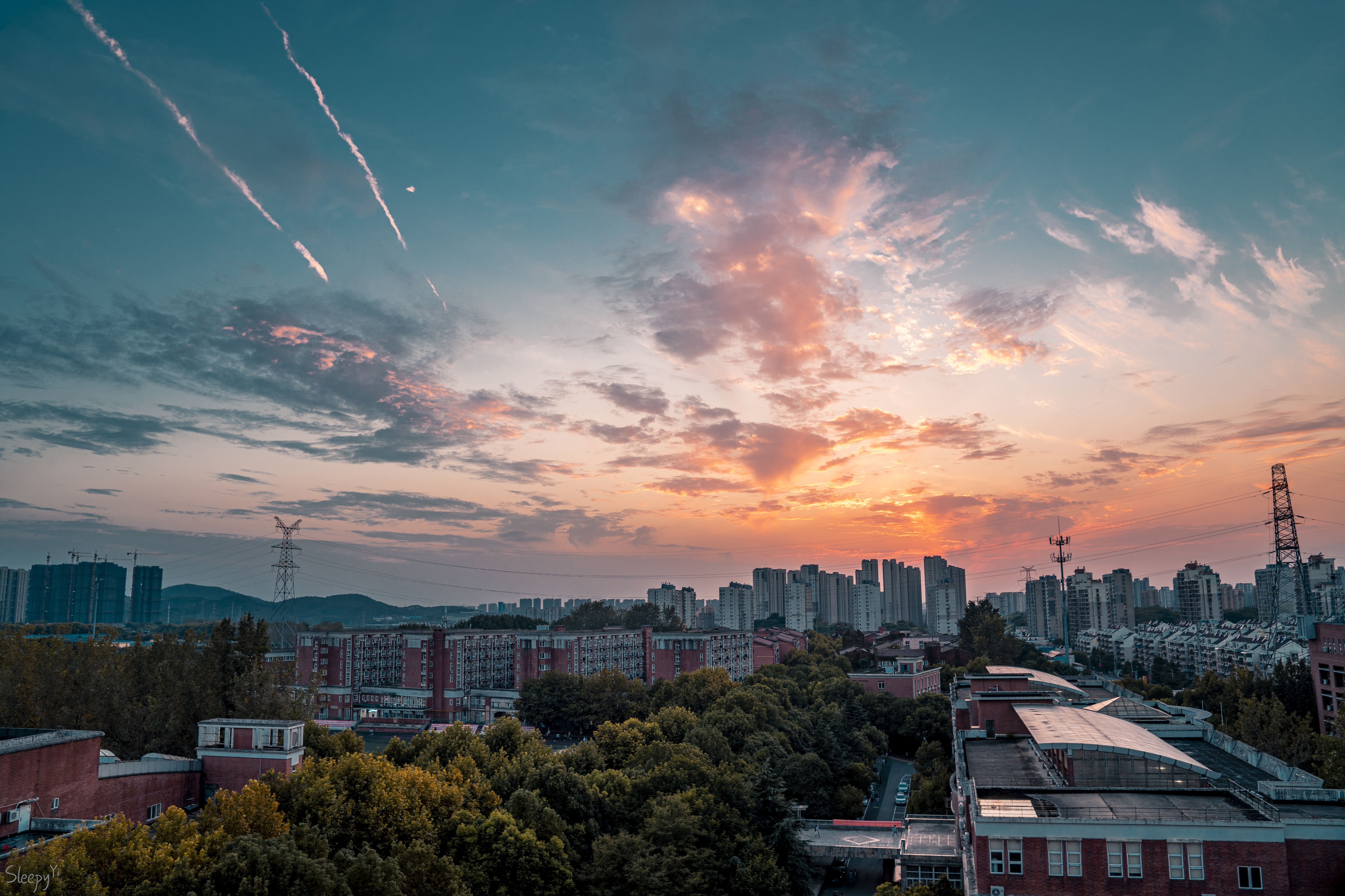 General 6000x4000 Nanjing city sunset China Asia dusk clouds building photography dawn hills