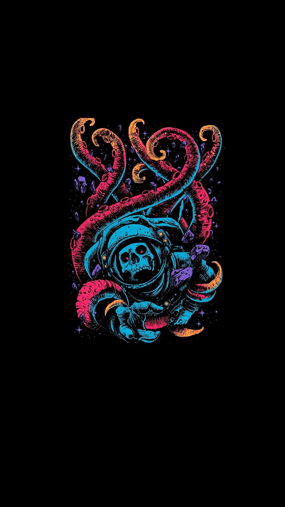 General 1080x1920 logo black background tentacles skull