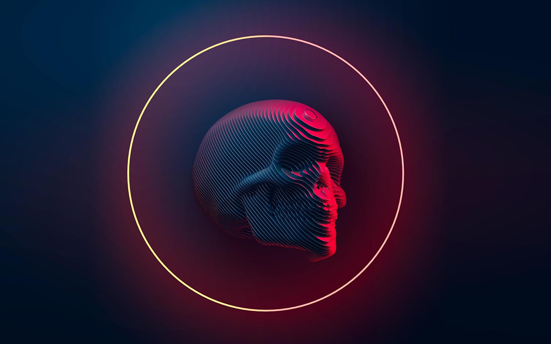 General 1920x1200 skull Blender neon Eduard Leszczynski digital art