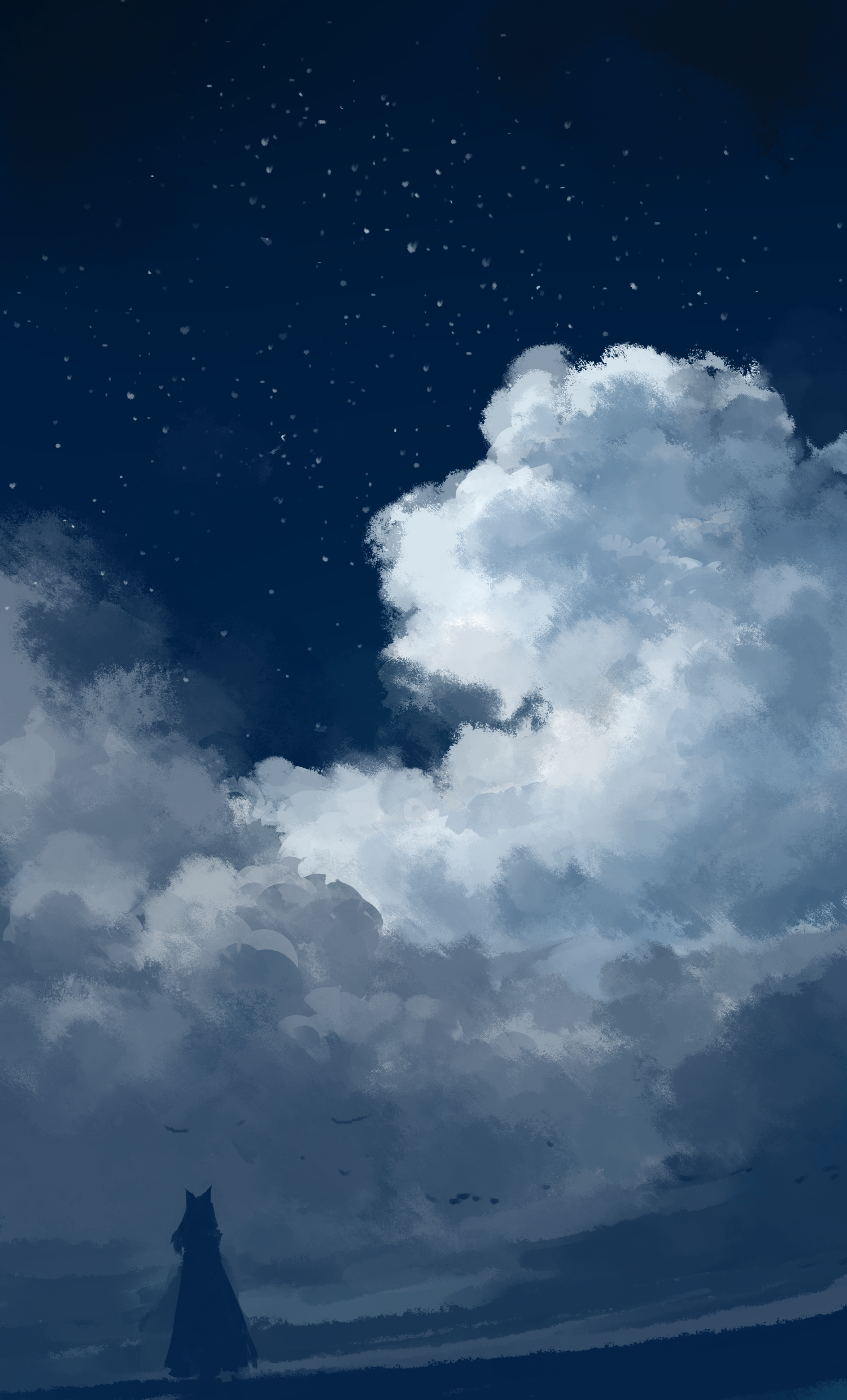 Anime 1500x2480 anime anime girls digital art artwork 2D portrait display moescape axleaki sky clouds