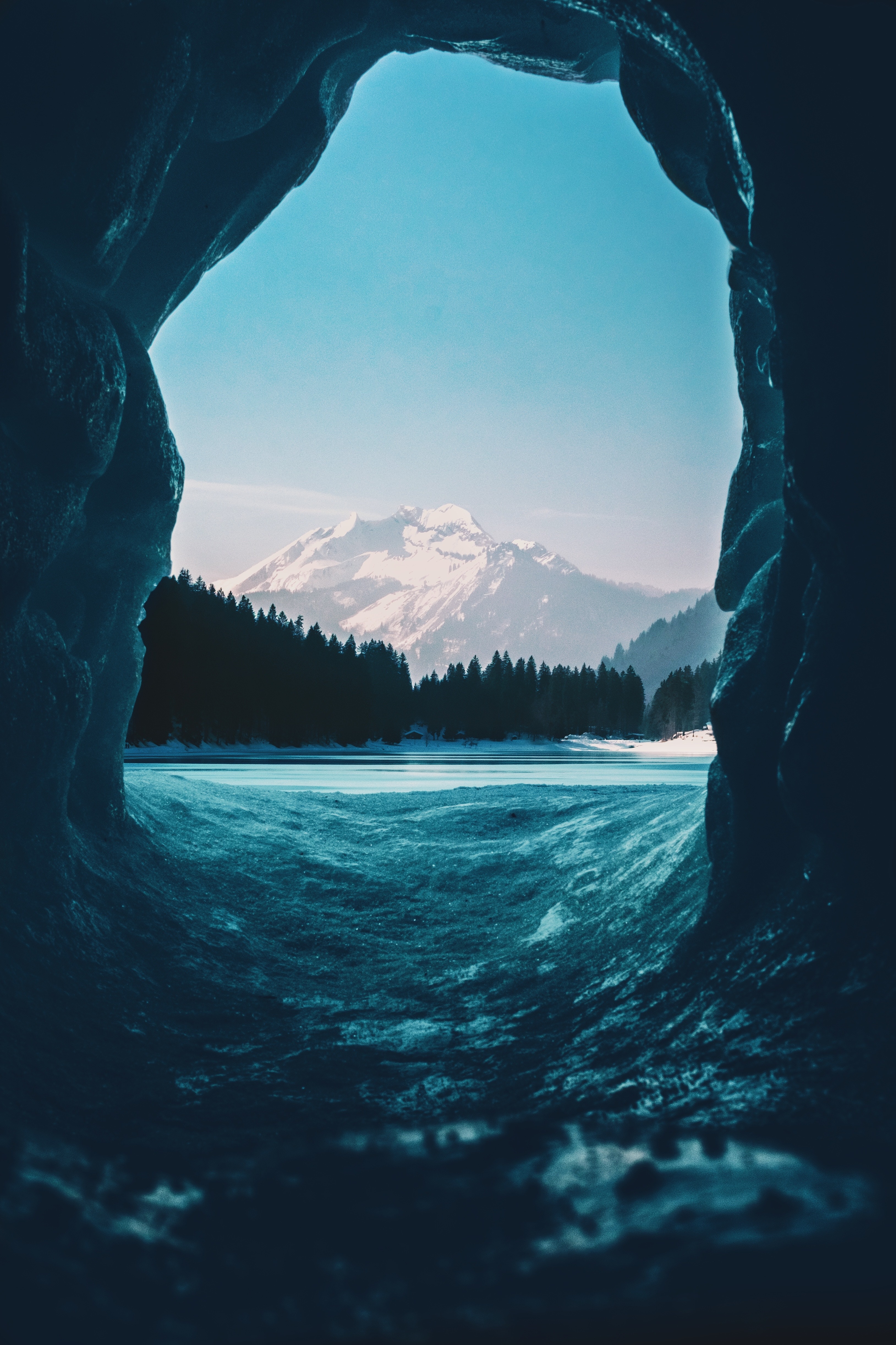 General 3257x4886 landscape France winter outdoors mountains forest nature cave ice vertical