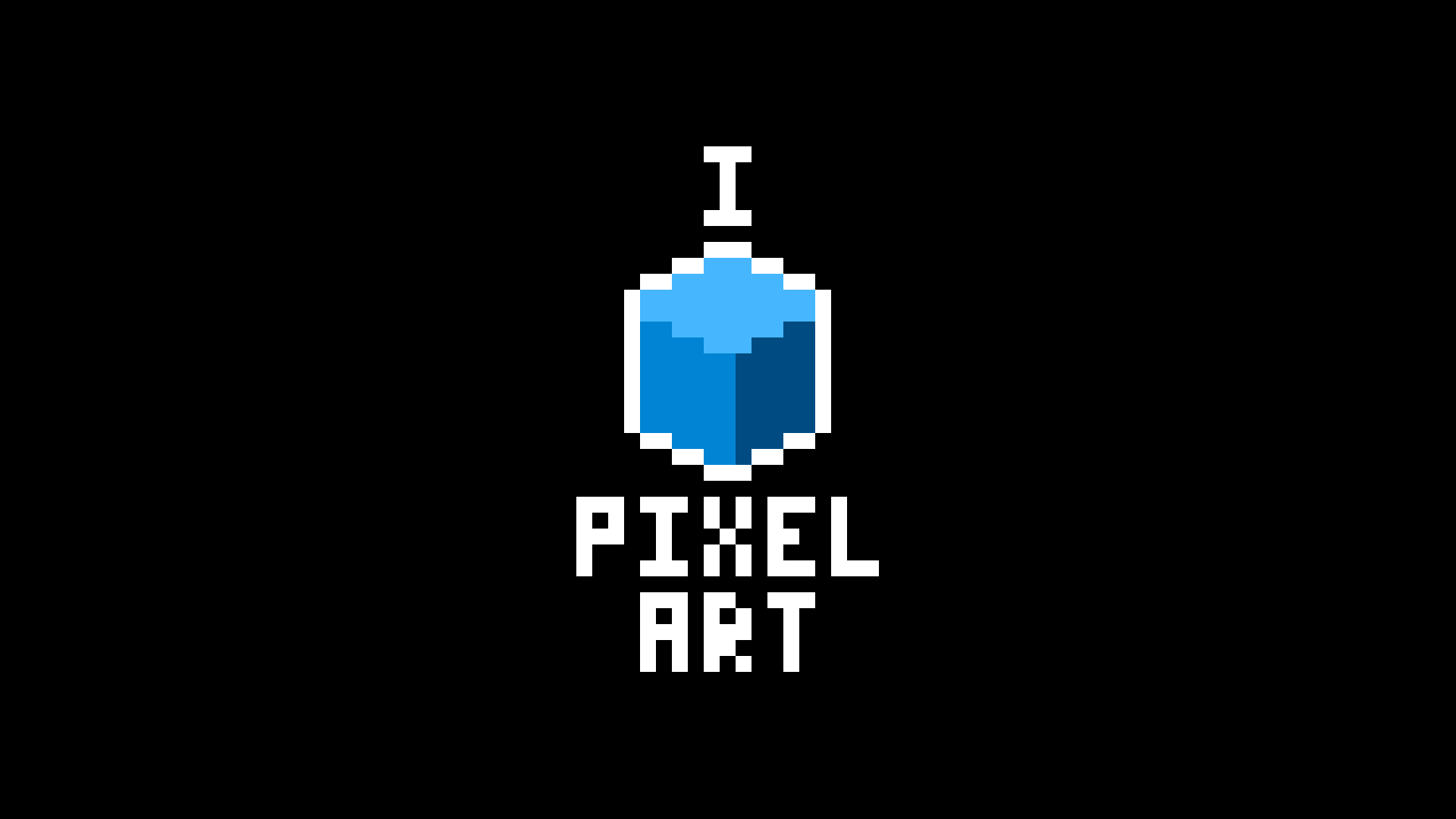 General 1920x1080 pixel art pixels minimalism typography digital art blue black background