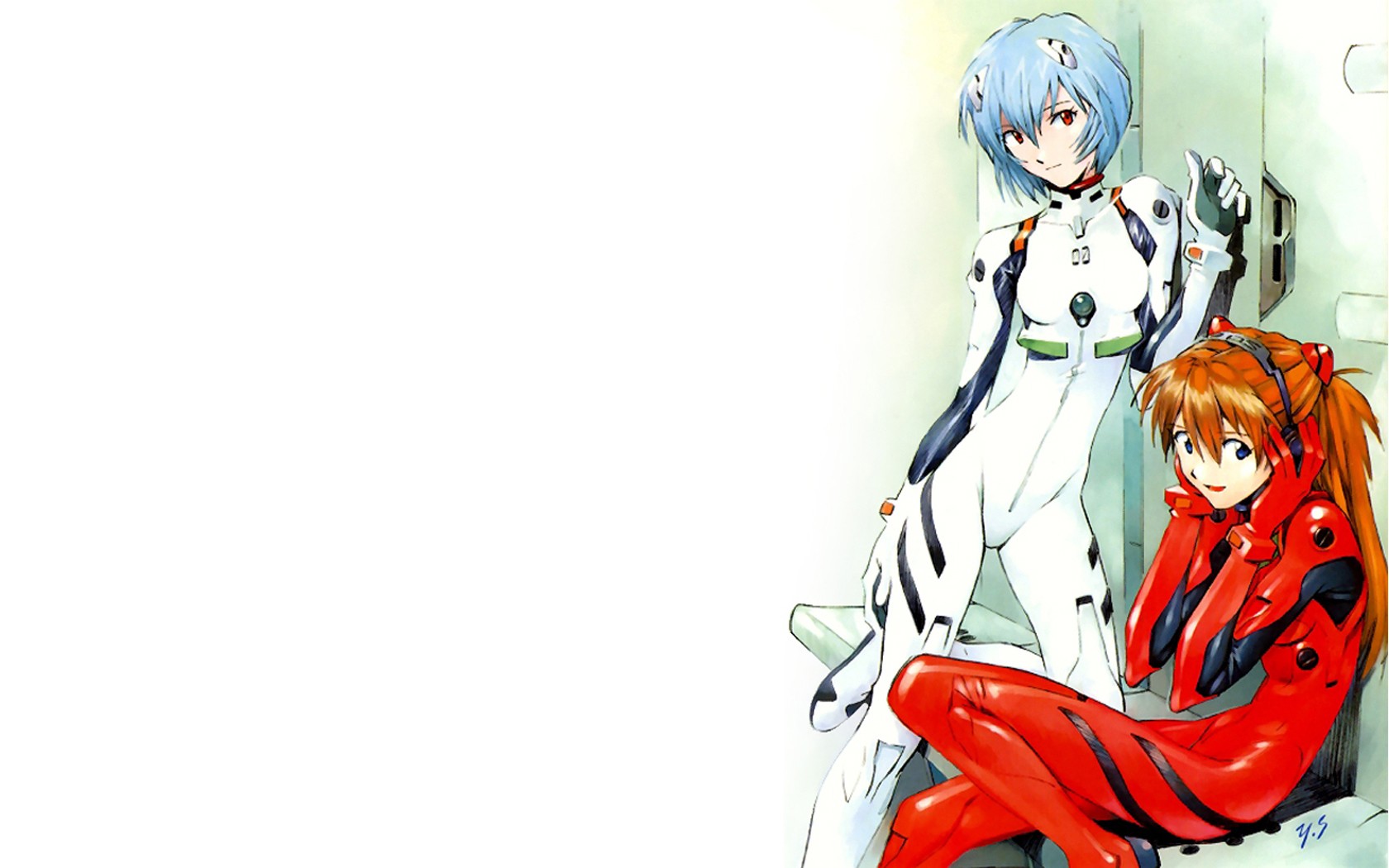 Anime 1680x1050 anime Neon Genesis Evangelion Asuka Langley Soryu Ayanami Rei