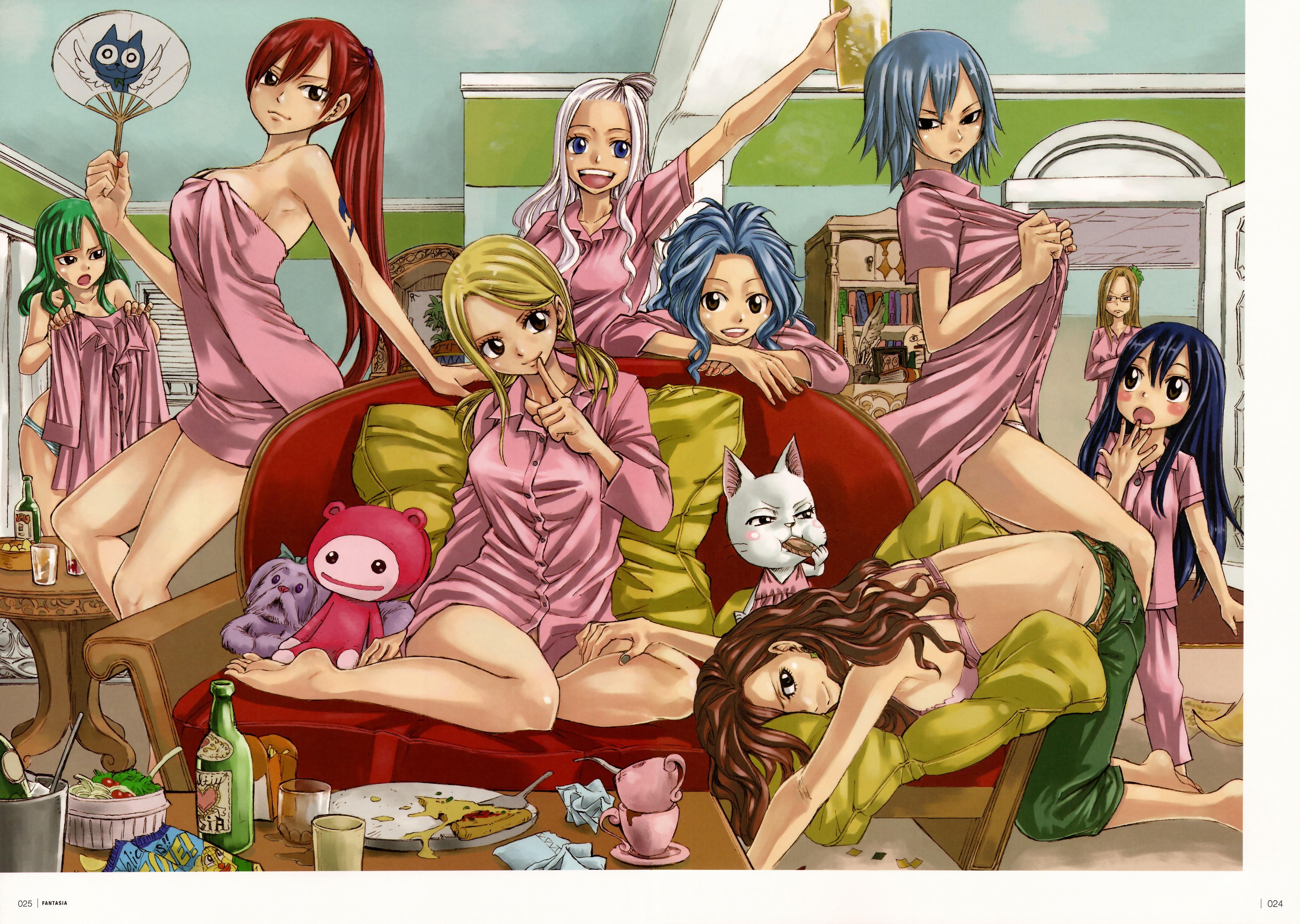 Anime 4000x2844 Fairy Tail women Scarlet Erza McGarden Levy Heartfilia Lucy  Marvell Wendy  Cana Alberona Mirajane Strauss Lockser Juvia
