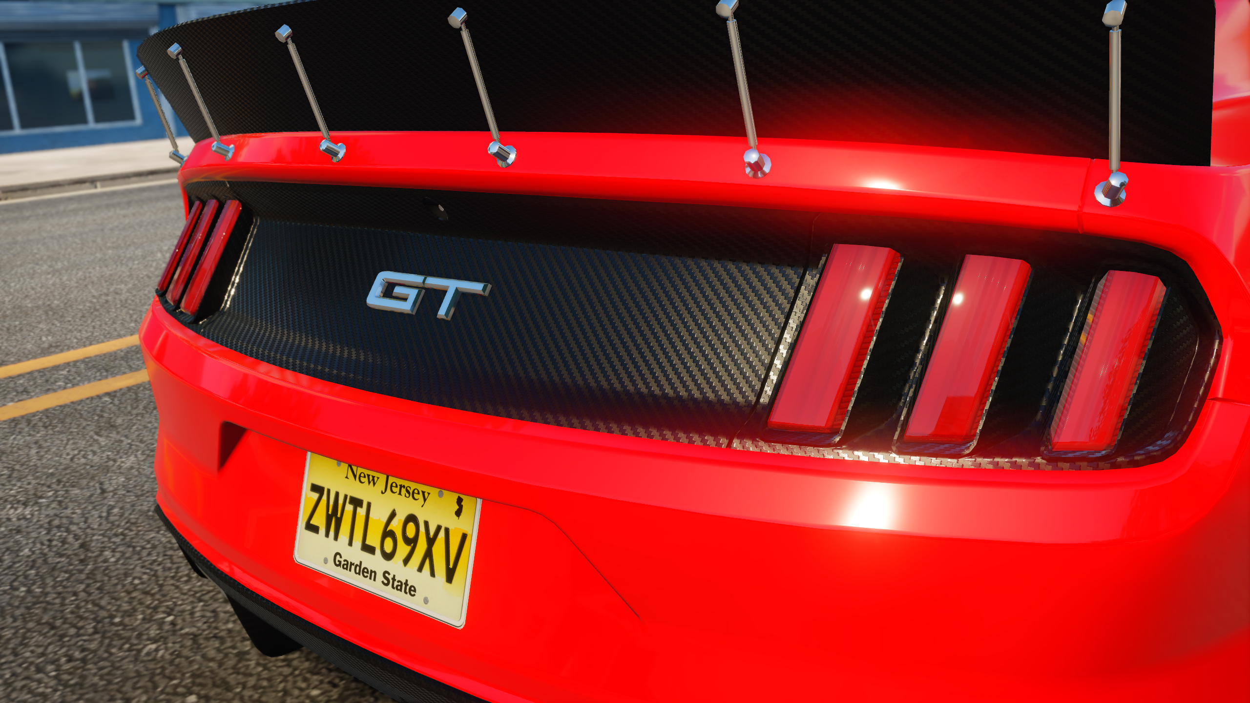 General 2560x1440 Ford Mustang The Crew car nitro Ford video games red cars muscle cars taillights Ford Mustang S550