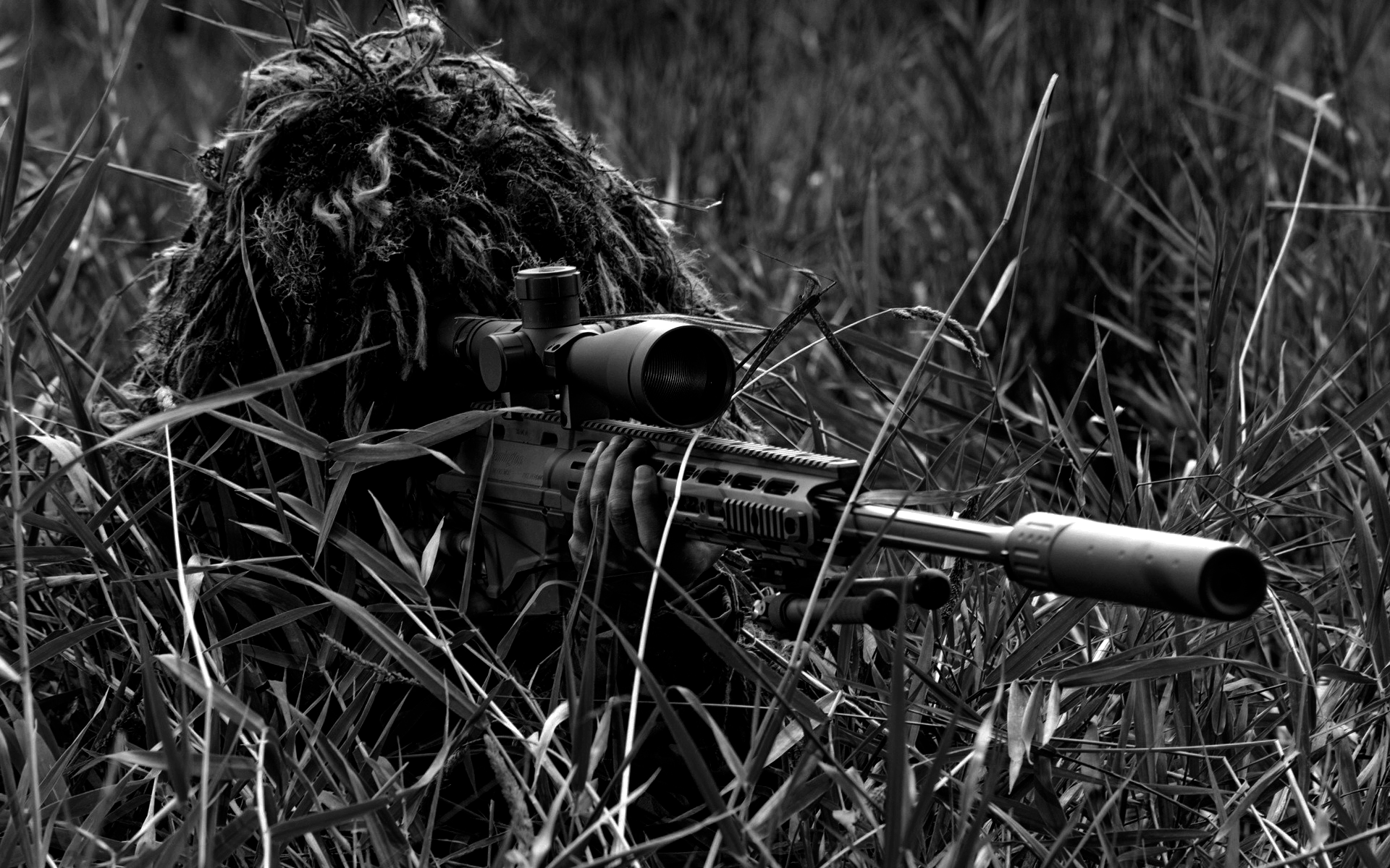 General 1920x1200 ghillie suit soldier sniper rifle military