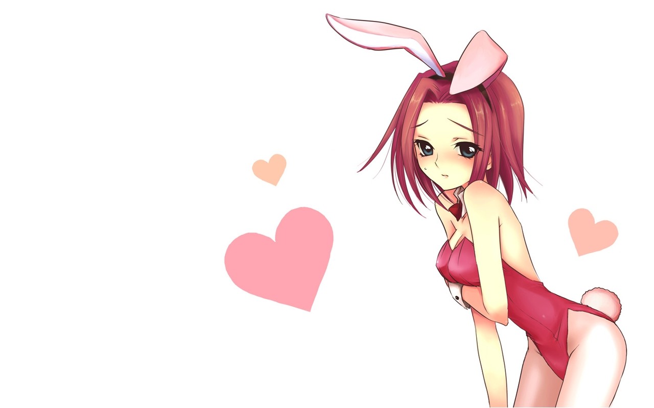 Anime 1280x800 anime anime girls Code Geass Kallen Stadtfeld redhead bunny ears simple background