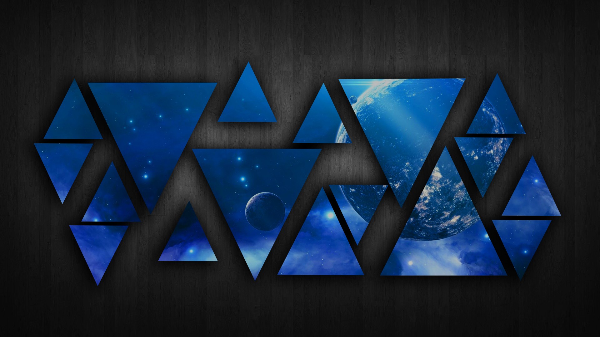 General 1920x1080 planet galaxy triangle space space art geometry