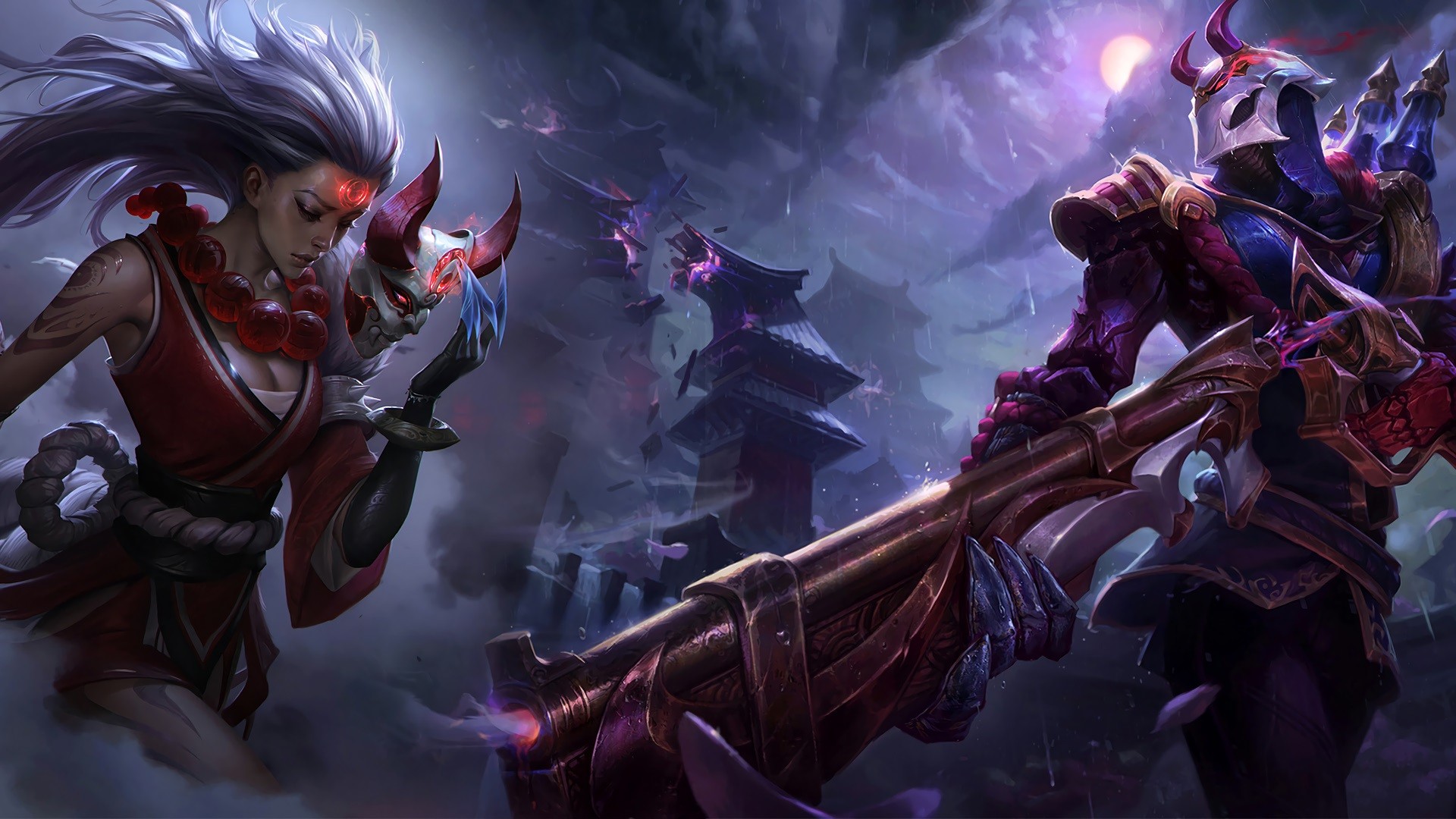 General 1920x1080 League of Legends Blood moon ADC Jhin (League of Legends) Diana (League of Legends) Riot Games video games video game characters