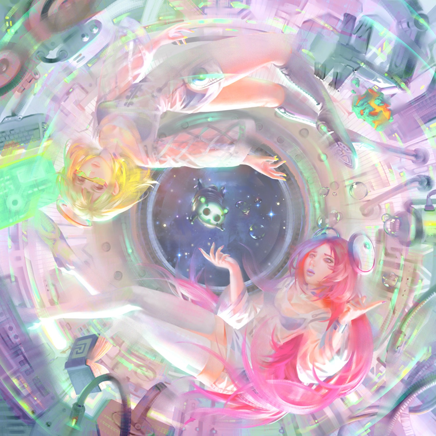 General 1500x1500 fantasy art futuristic anime girls anime