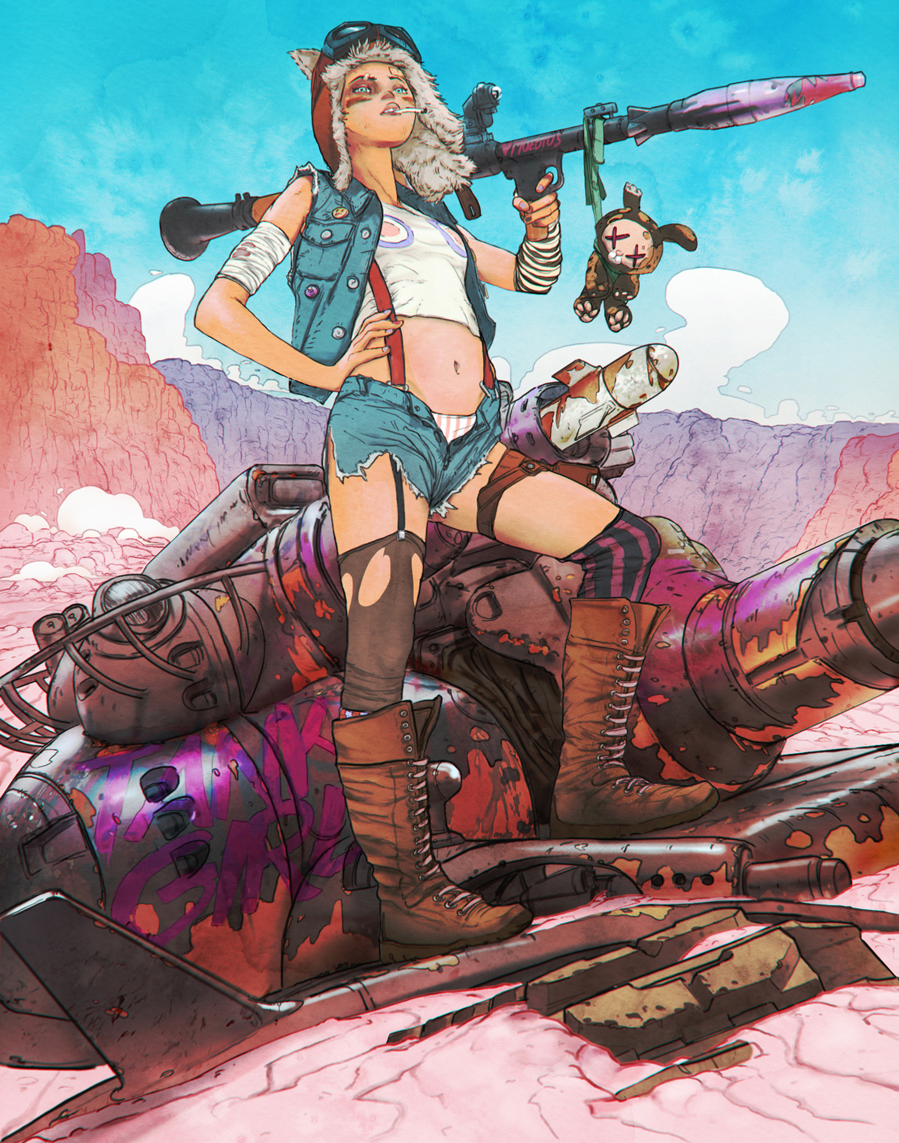 General 1844x2345 rust fantasy weapon Tank Girl comics