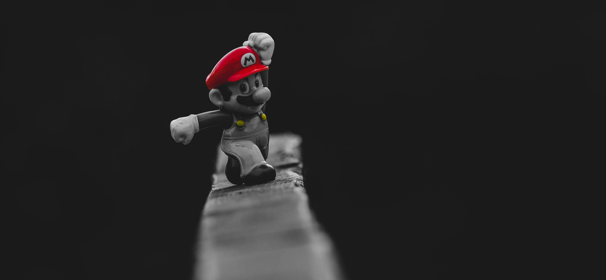 General 2048x948 500px red toys selective coloring Super Mario video game characters
