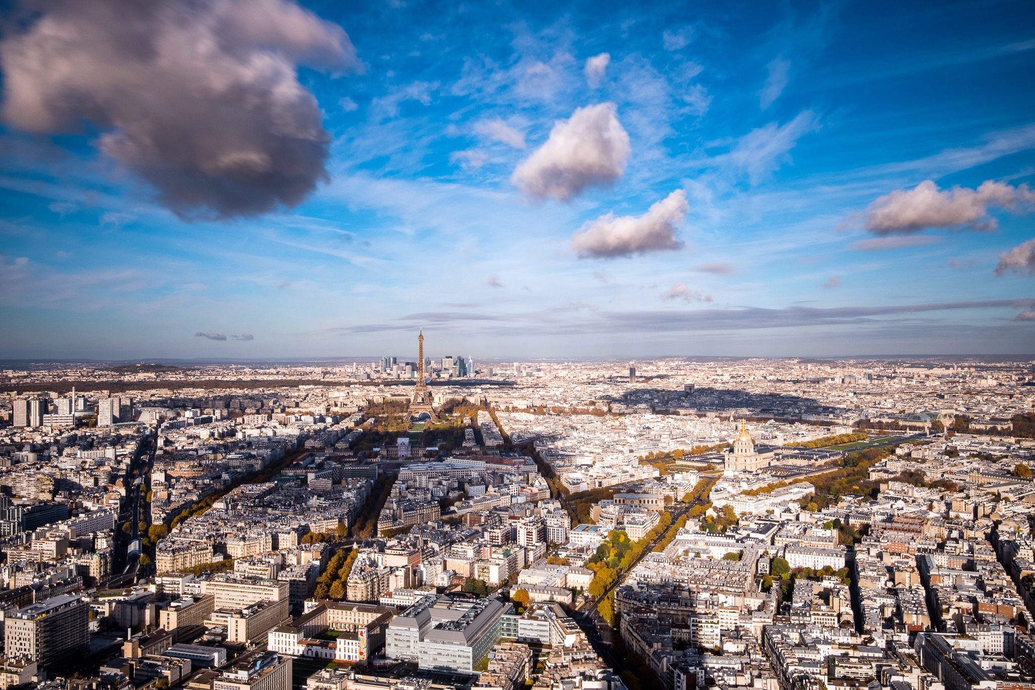 General 2048x1365 cityscape blue sky Paris France aerial view