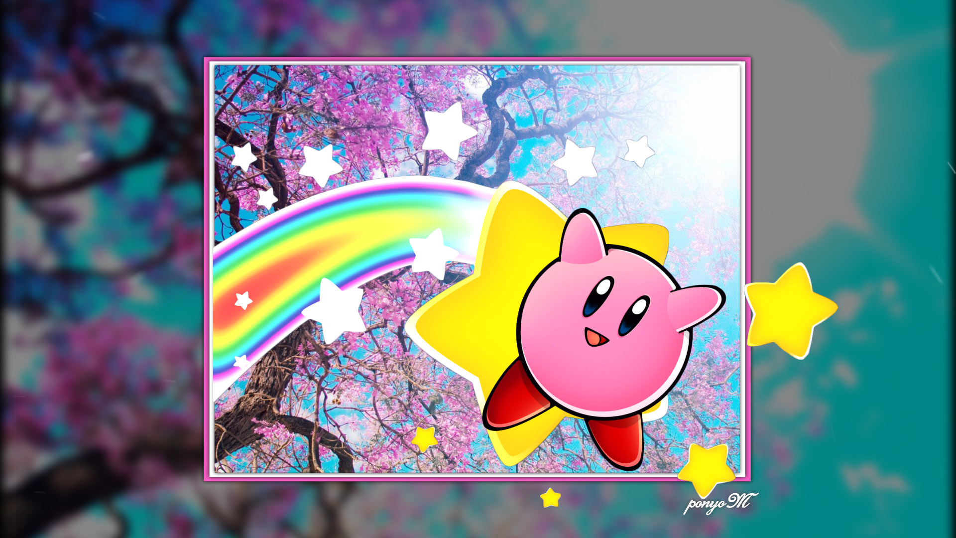 Anime 1920x1080 Nintendo Kirby video games artwork simple background digital art