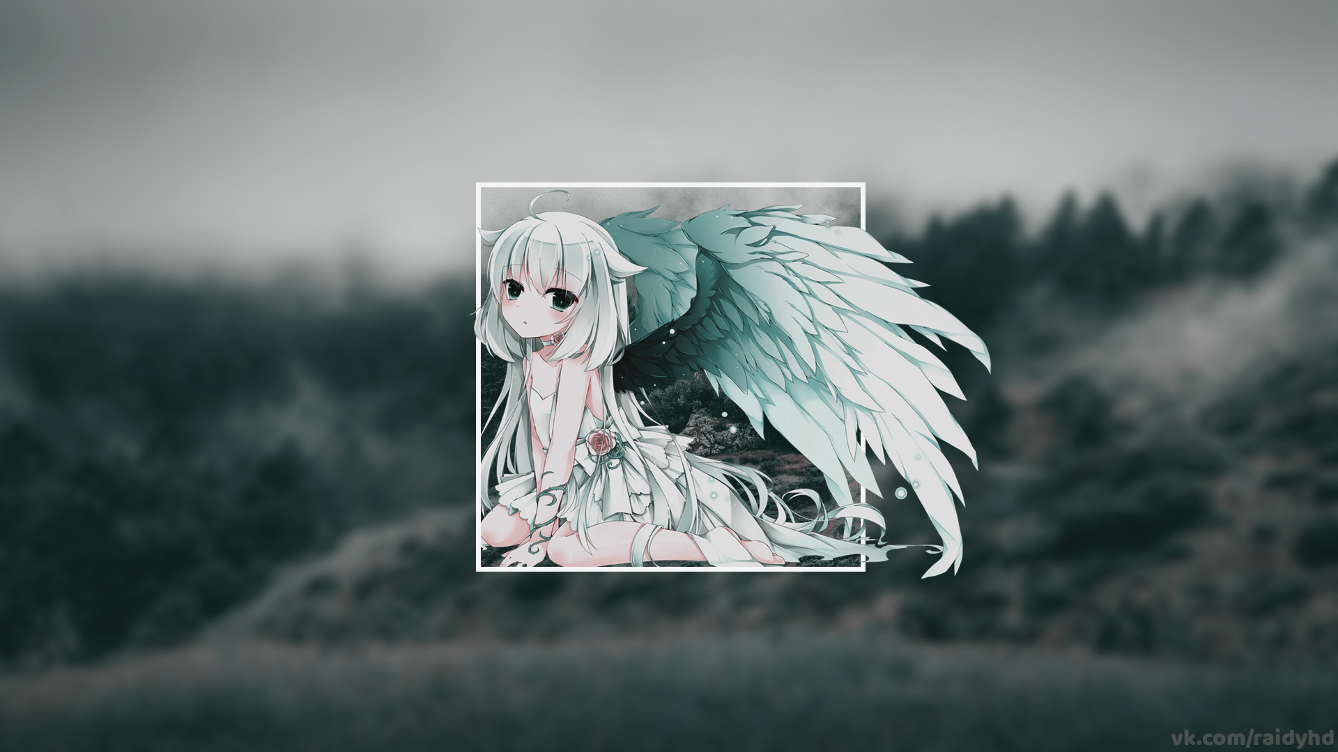 Anime 1920x1080 anime picture-in-picture anime girls wings watermarked