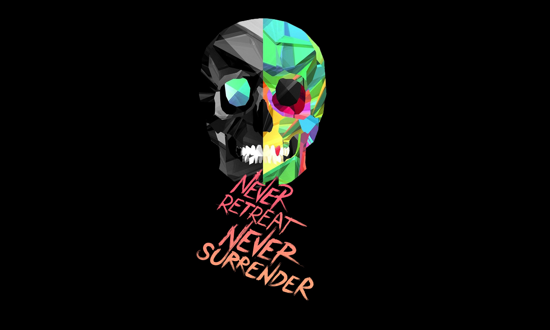 General 1800x1080 skull black background colorful typography simple background text