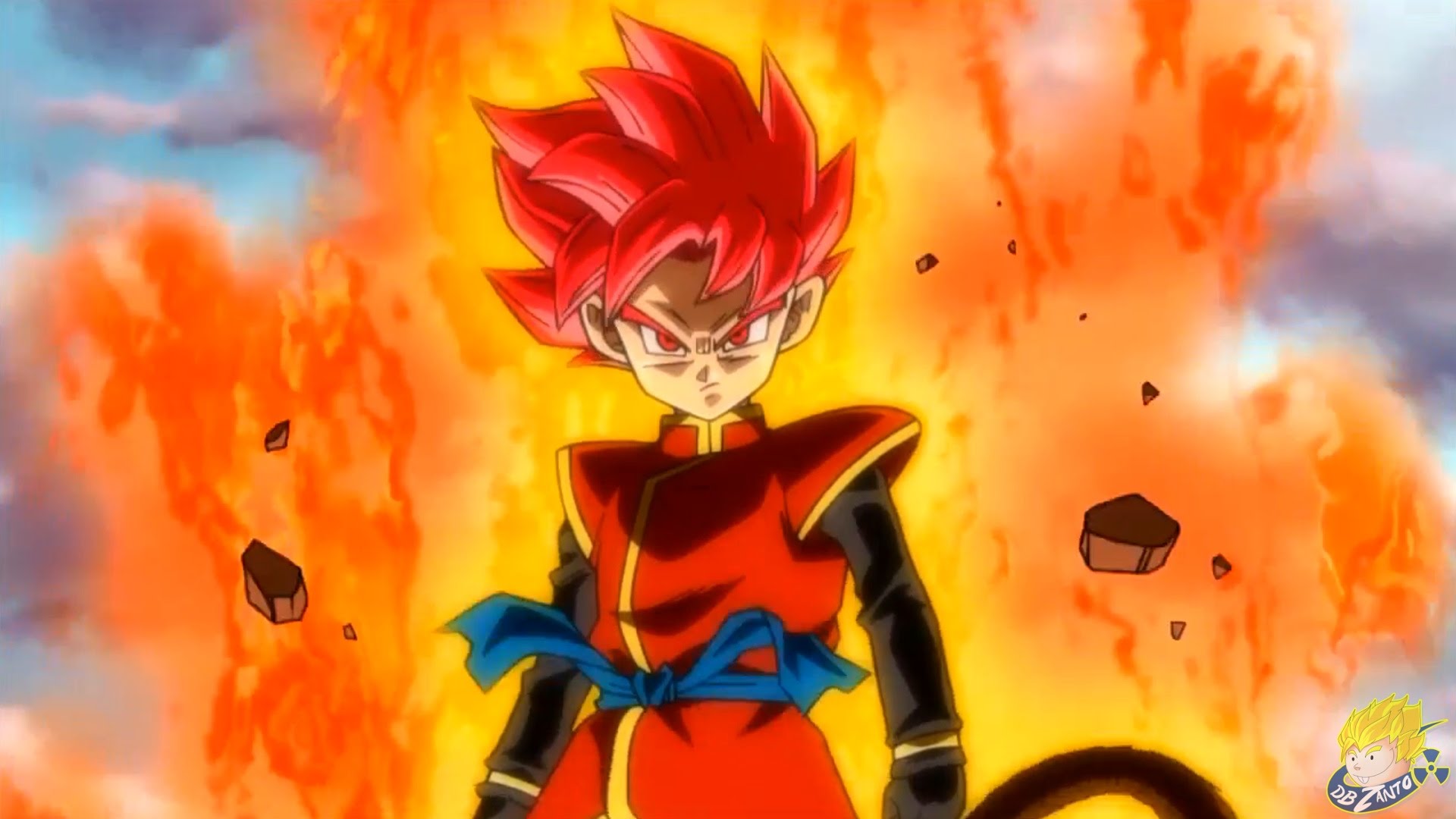 Anime 1920x1080 Dragon Ball Z Kai anime boys anime redhead Super Saiyan God Super Saiyan fire red eyes