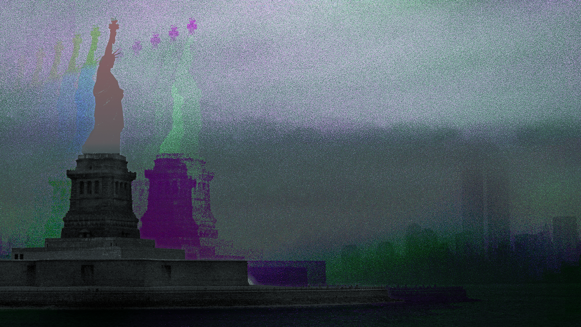 General 1920x1080 Statue of Liberty New York City chromatic aberration love landmark North America