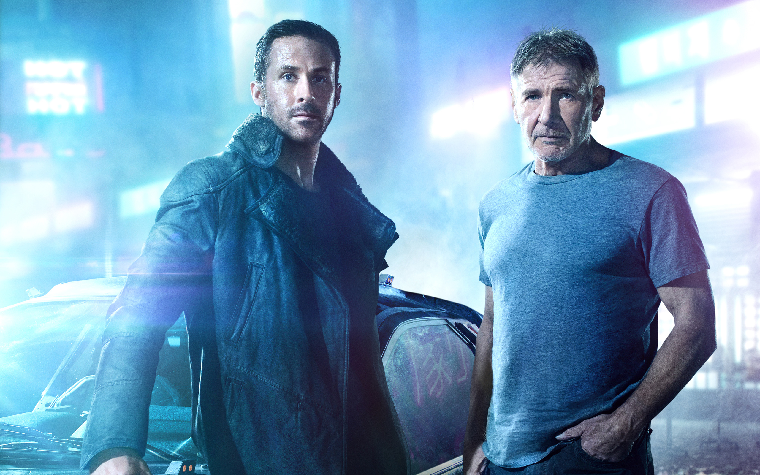 People 2560x1600 Blade Runner 2049 science fiction cyberpunk Ryan Gosling Harrison Ford Blade Runner Officer K Rick Deckard actor movies movie characters men