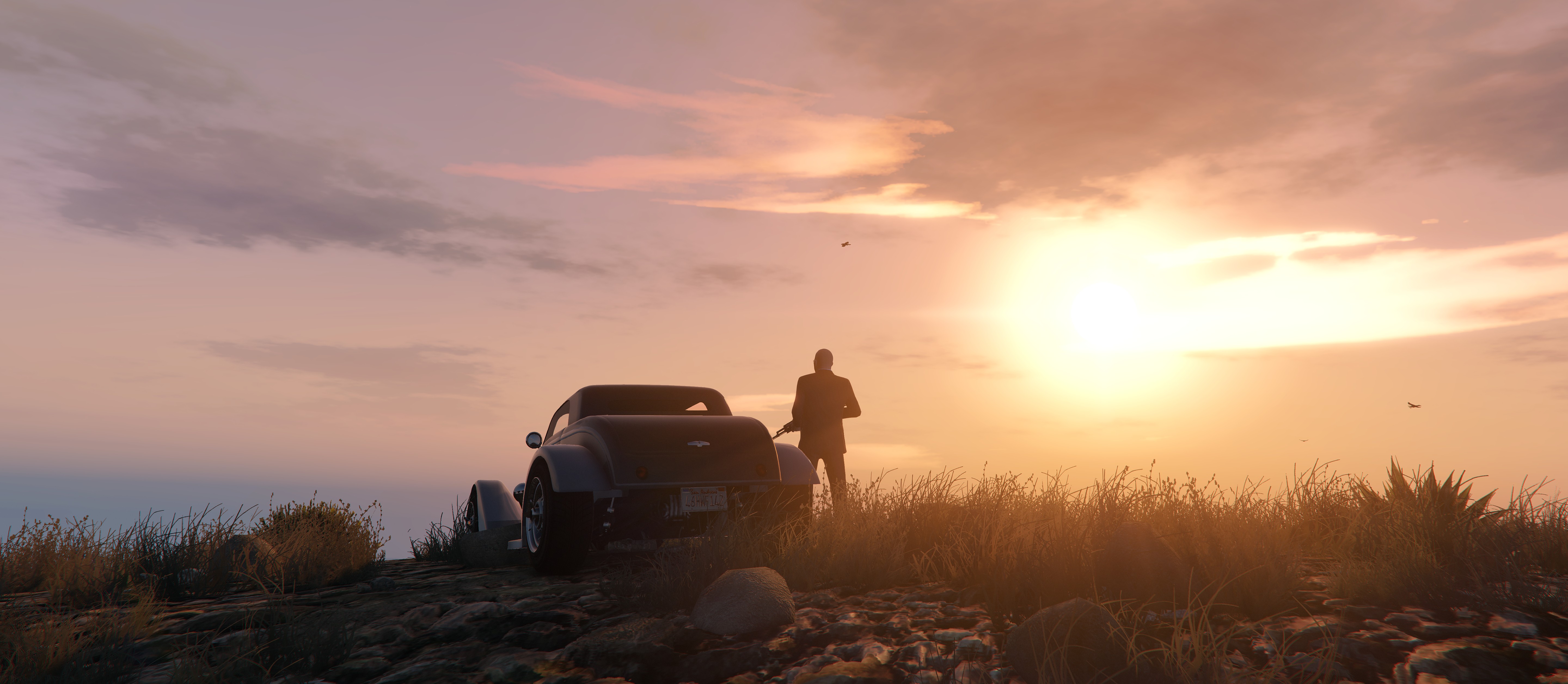 General 5760x2513 Grand Theft Auto V screen shot sunlight video games PC gaming car vehicle