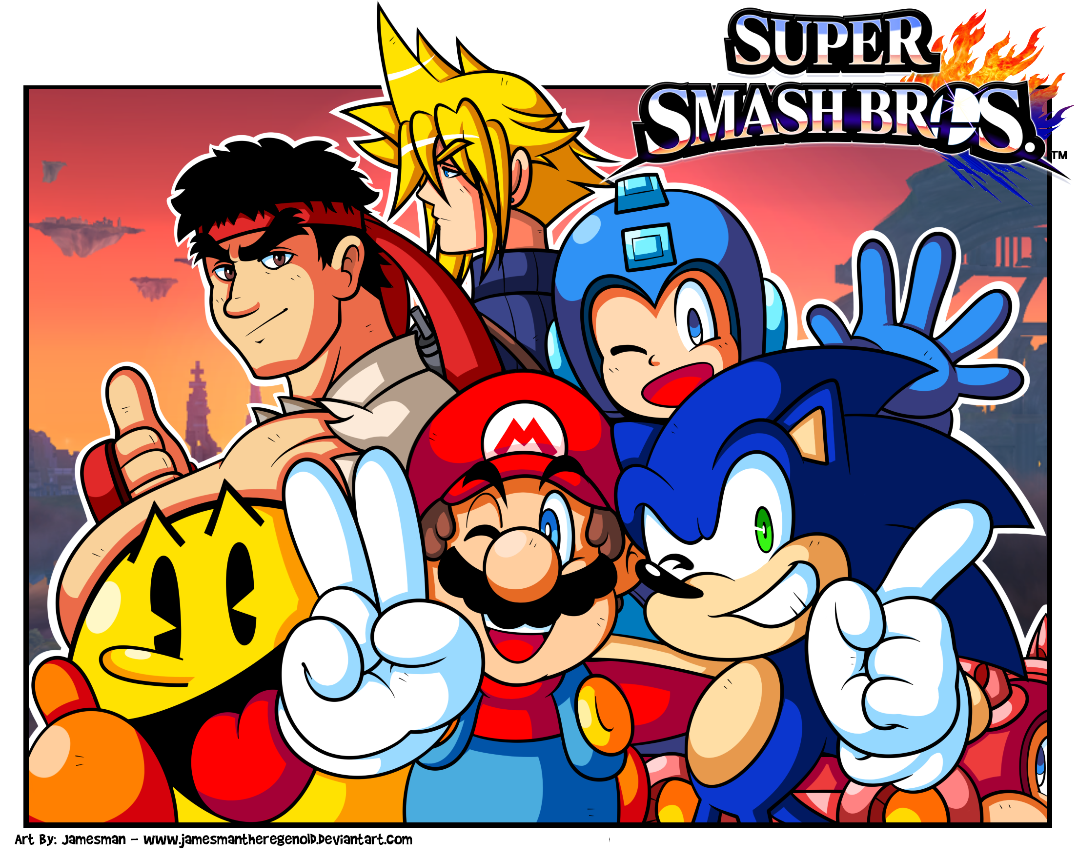 General 2209x1761 Sega Sonic the Hedgehog video games Super Mario Mega Man Pac-Man  Super Smash Brothers video game characters hand gesture DeviantArt
