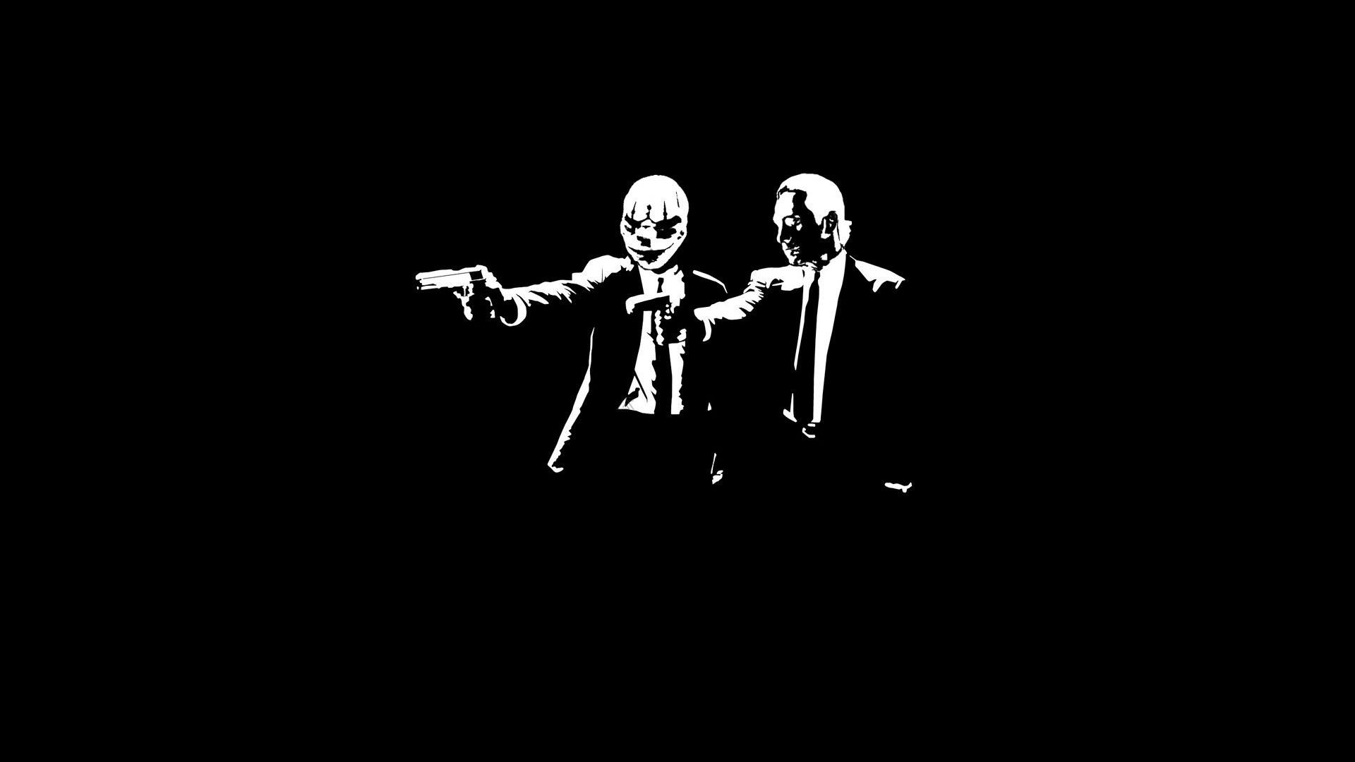 General 1920x1080 minimalism movies monochrome Payday: The Heist video games crime gangster black background simple background gun weapon