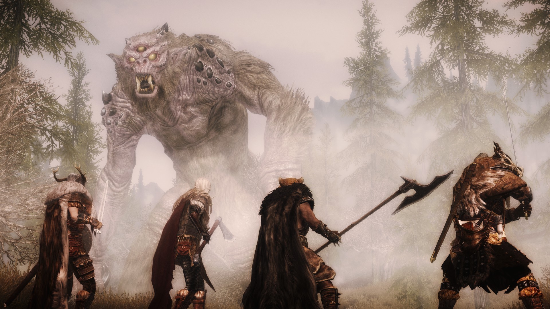 General 1920x1080 fantasy art digital art artwork weapon warrior fighting angry mist The Elder Scrolls V: Skyrim RPG video games PC gaming creature