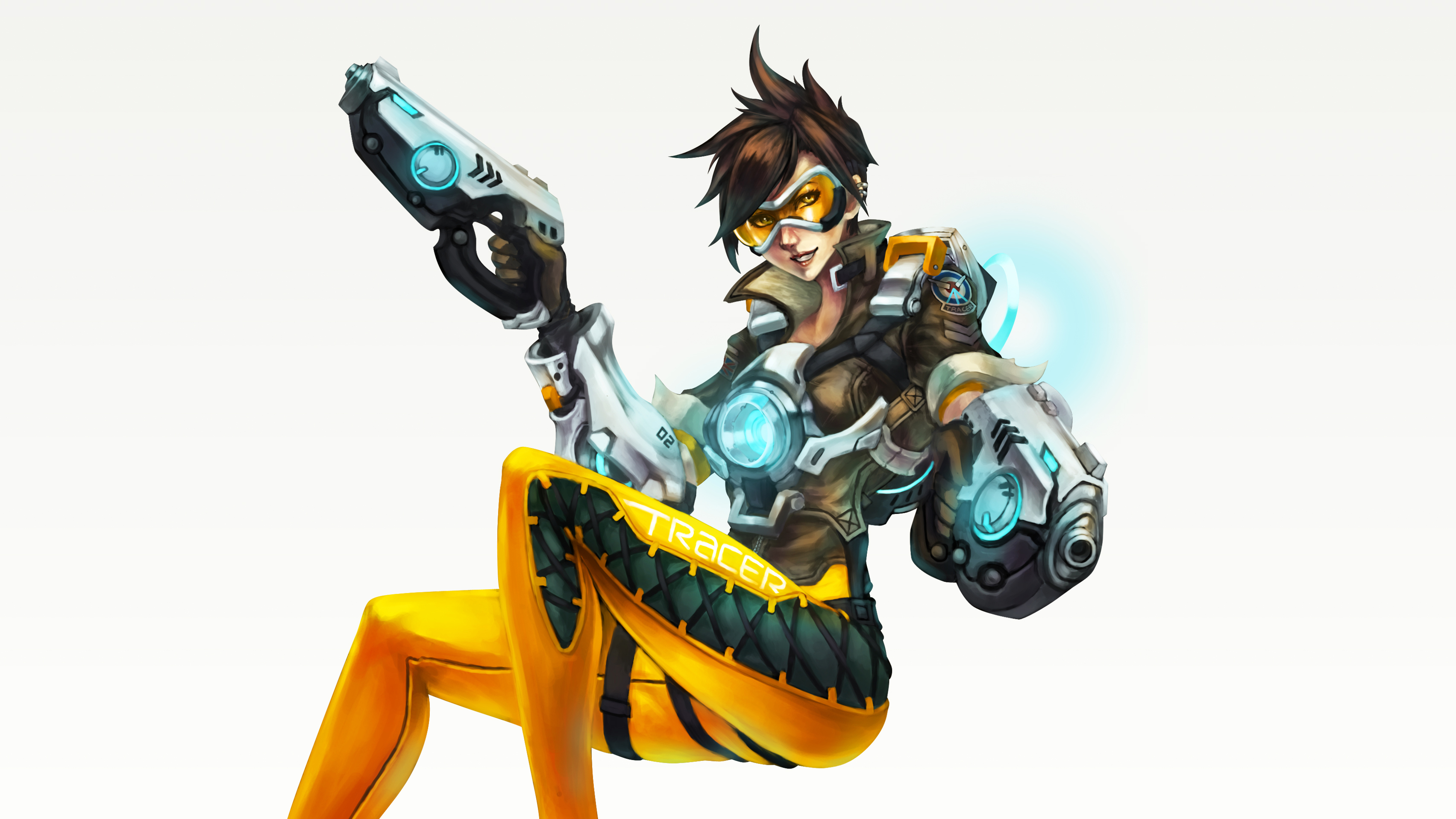 General 3408x1917 video games PC gaming simple background Overwatch video game girls video game characters girls with guns white background