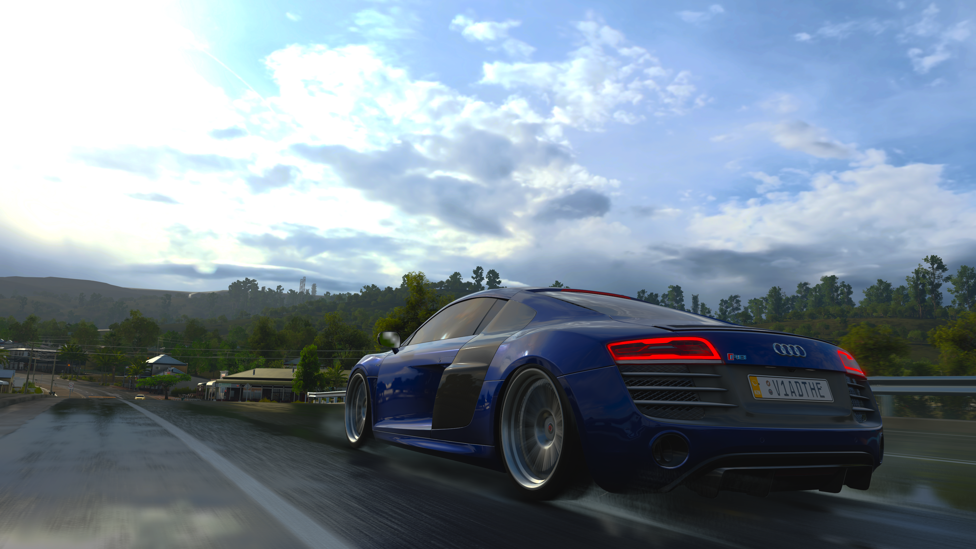 General 3840x2160 Forza Forza Horizon 3 video games Audi R8 Audi car supercars wet road