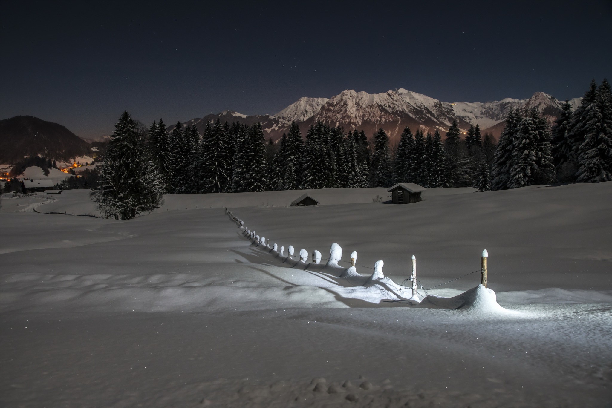 General 2048x1366 night mountains winter landscape nature snow cold outdoors snowy mountain